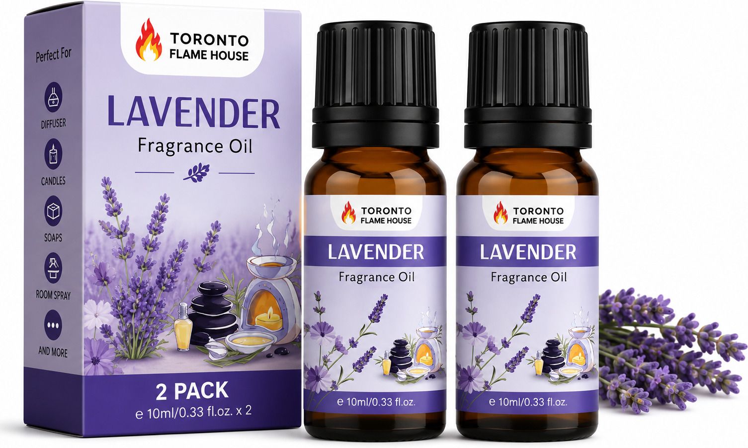 Toronto Flame Aroma Oil, Diffuser, Refill Lavender Aroma Oil Suitable for Candle Making, Bathroom, Home, Office, Wardrobe, Car-image-38