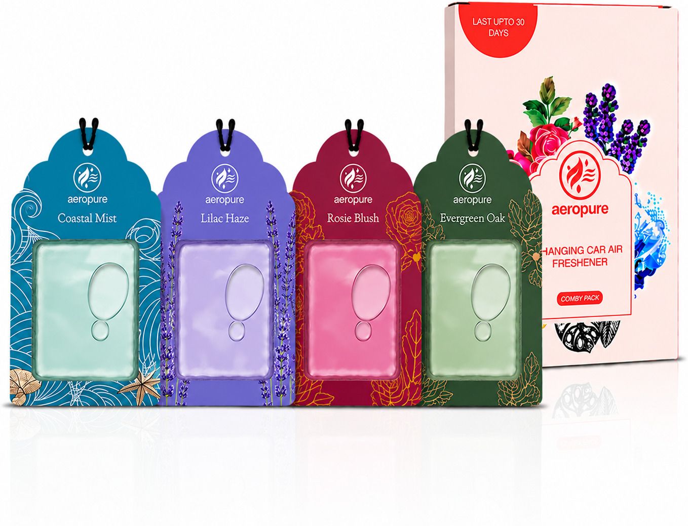 COASTAL-LILAC-ROSIE-GREEN Diffuser Set Gel Wink Hanging Perfume | Long-Lasting Gel Based Car Air Freshener | Last Up to 30 Days-image-14