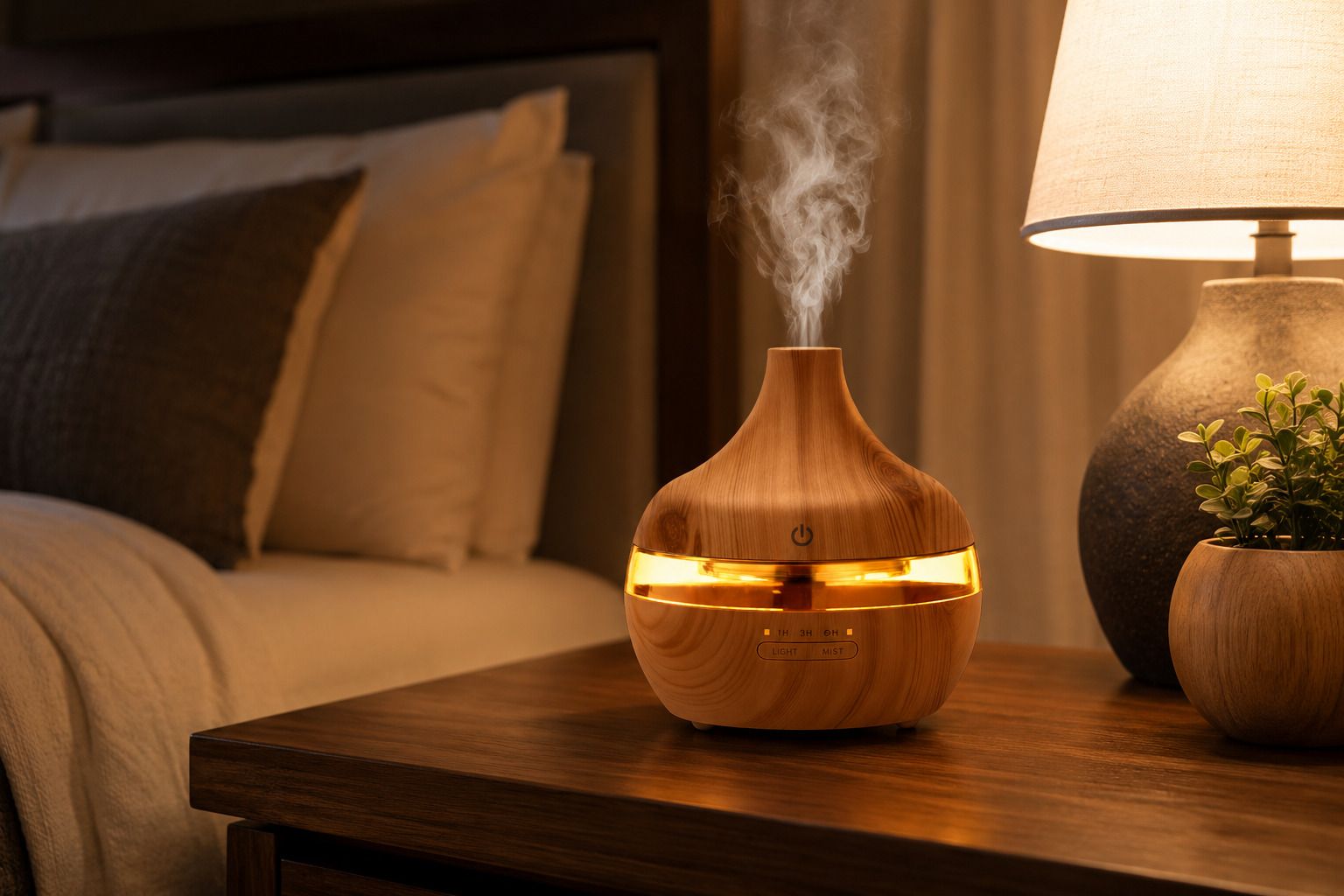 Humidifier-Wood Diffuser Set Premium Wood Grain Essential Oil Diffuser – Cool Mist Humidifier with Warm LED Light-image-20