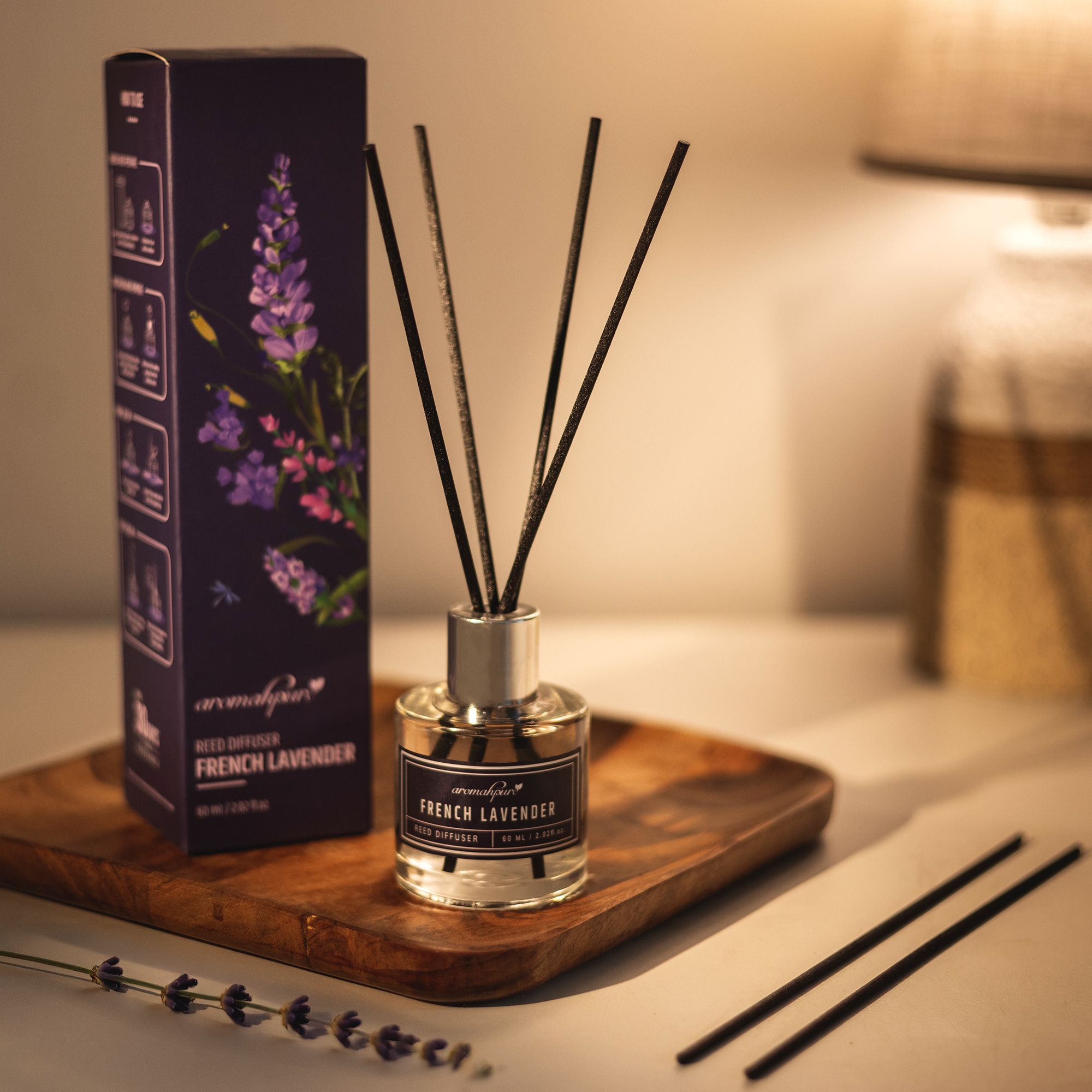 aromahpure Reed Diffuser with 6 Fiber Reed Sticks | Lavender Room Air Freshener For Home Diffuser Set-picture-28