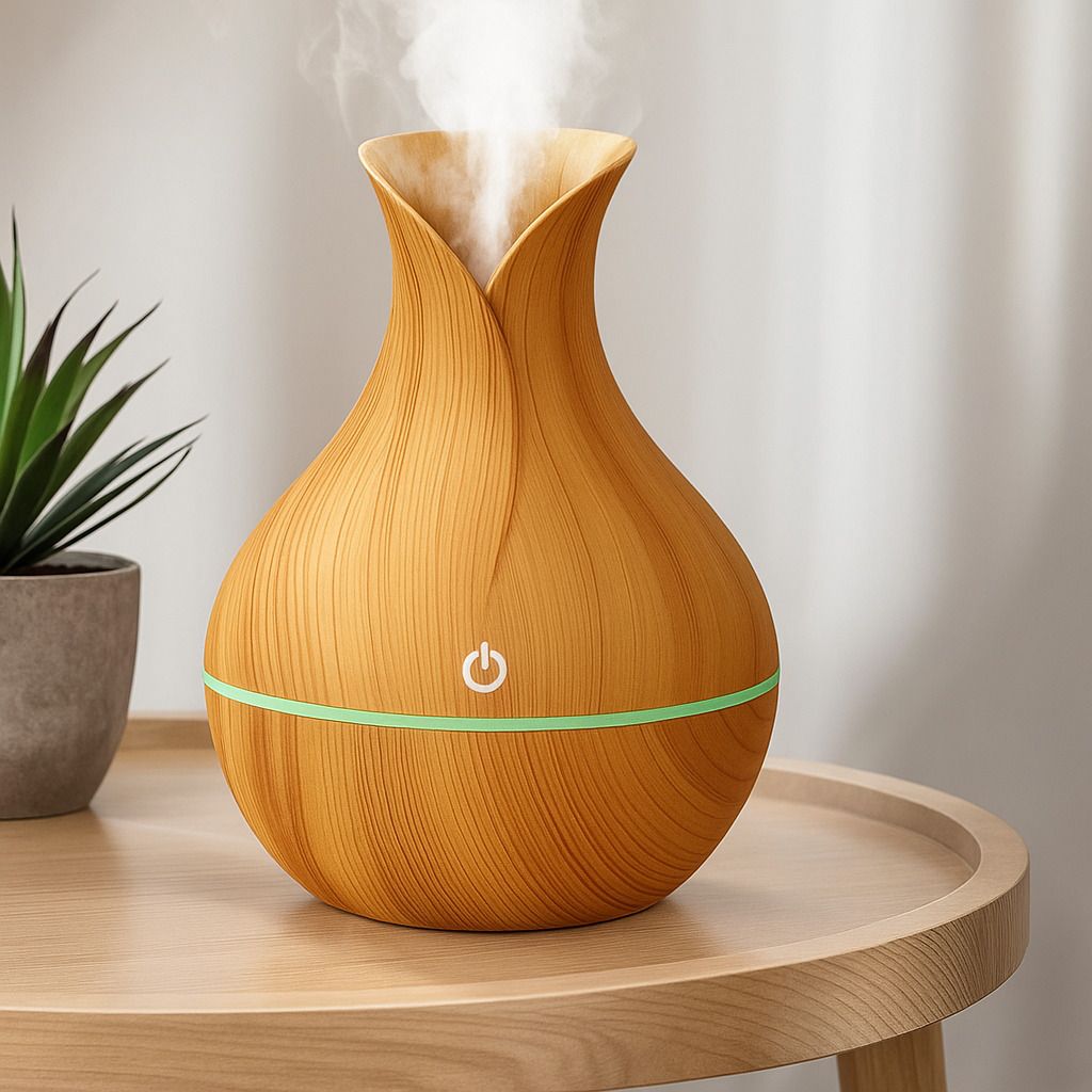 Room Air Freshener | Humidifier With LED Night Light | Air Purifier | Diffuser, Automatic Spray Room Air Freshener Wooden Finish Humidifier With LED Night Light Humidifier-image-14