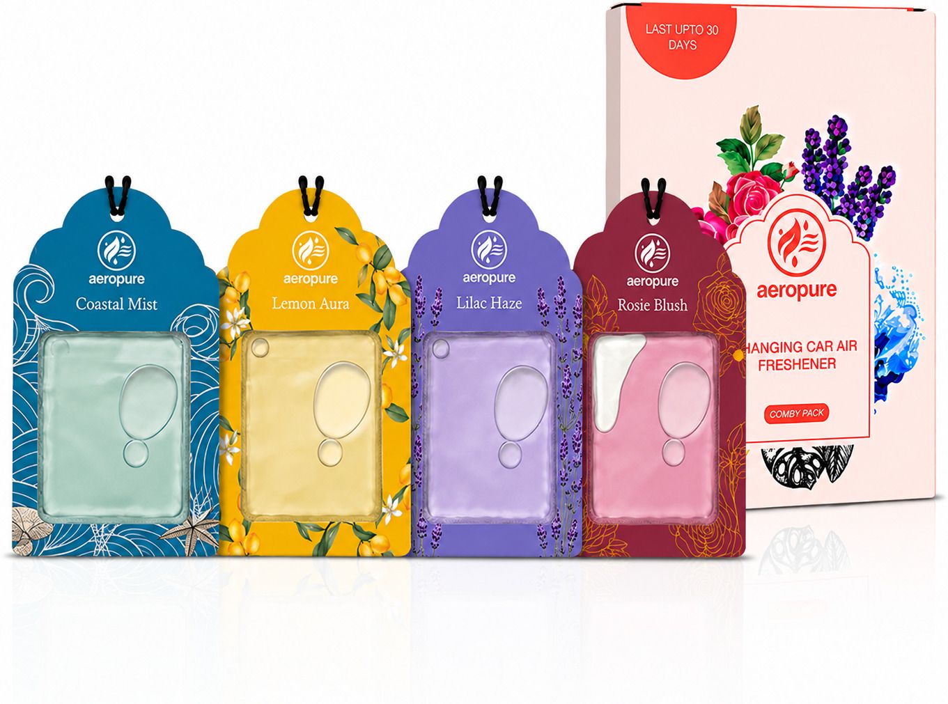 COASTAL-LEMON-LILAC-ROSIE Diffuser Set Gel Wink Hanging Perfume | Long-Lasting Gel Based Car Air Freshener | Last Up to 30 Days-image-9