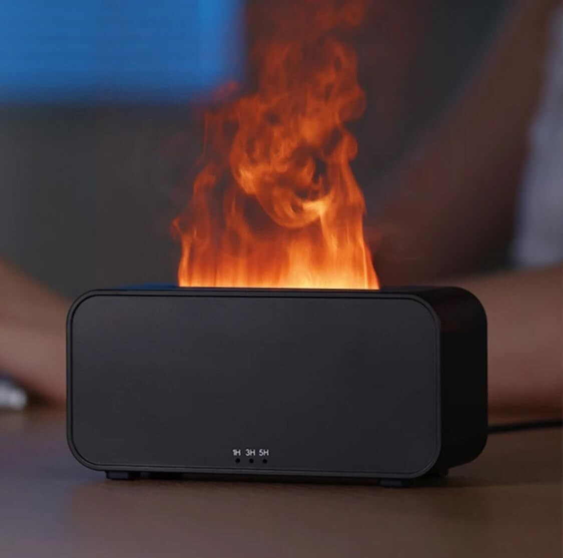 flojoy Color Changing Fire Flame Effect Mini Portable Humidifier (2 Free Oils) Diffuser image 1