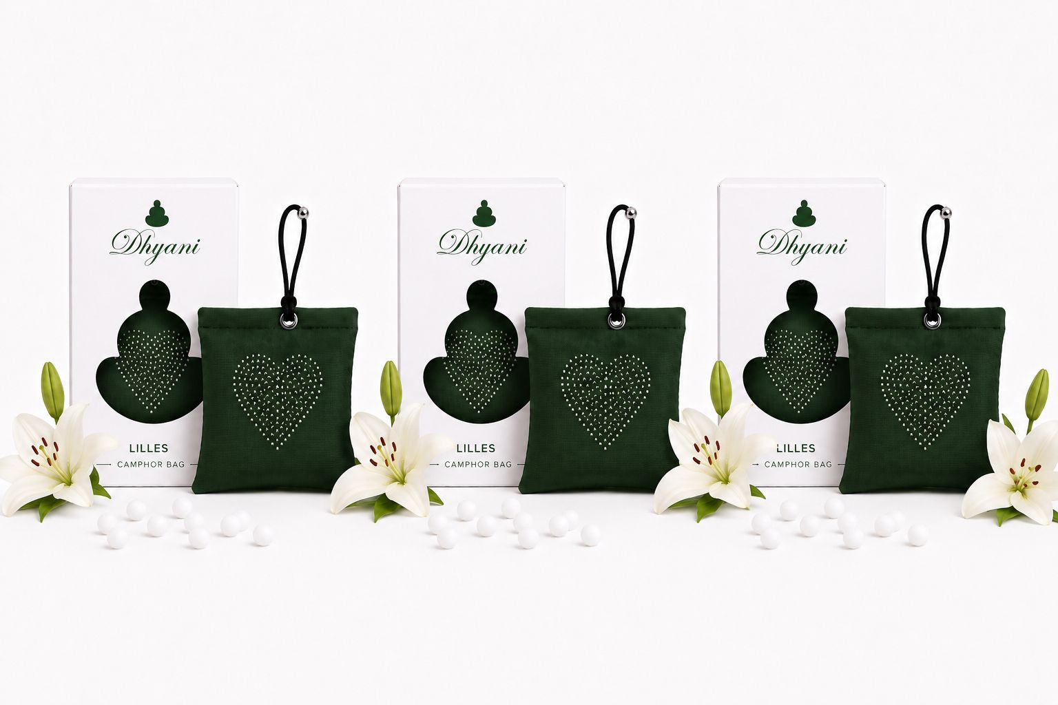 dhyani LILLY CAMPHOR FRAGRANCE Potpourri Natural Camphor Hanging Air Freshener Bags for Car, Home, Wardrobe, Bathroom & Office -Mosquito - Insect Repellent - Heart Shape Daimond Fabric Bag Pack Of 3 (3 x 1 Units)-picture-45