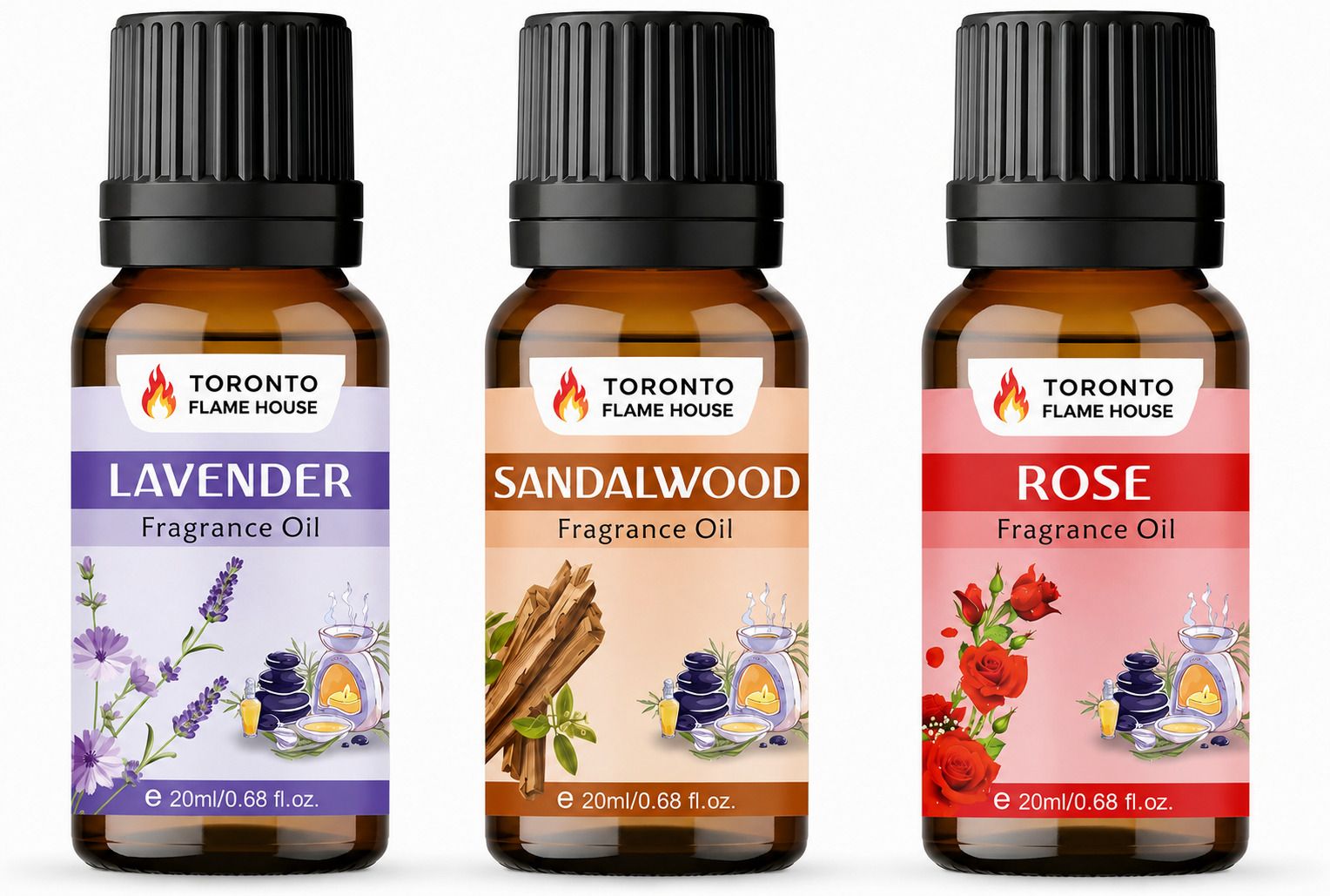 Sandalwood, Rose, Lavender Diffuser, Aroma Oil, Refill High Scented Premium Aroma Oils Suitable For Bathroom, Home, Office, Candle Making Fragrance Set Of 3-image-46