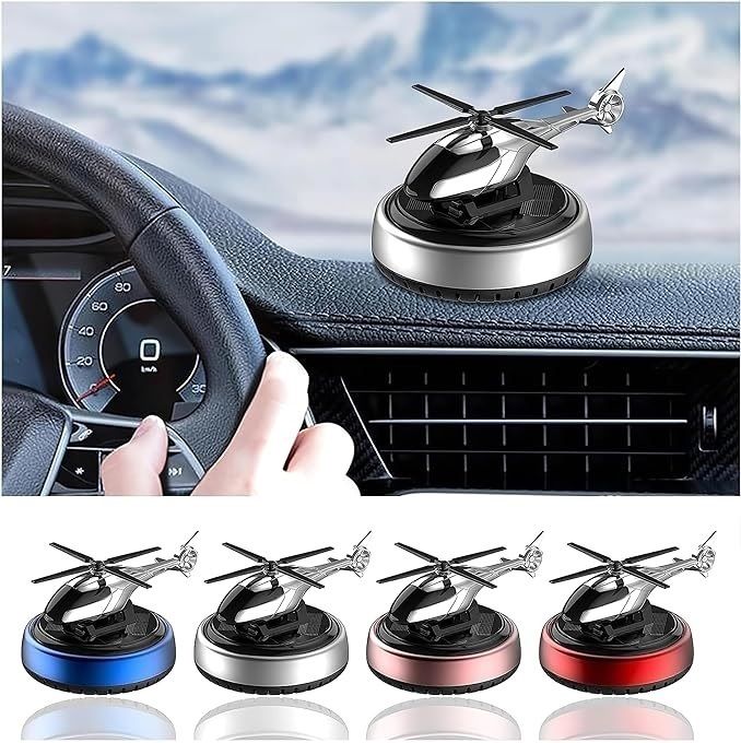 Auto Helicopter Shape Fresheners Solar Energy Rotating Air Freshener Car perfume Diffuser-image-31
