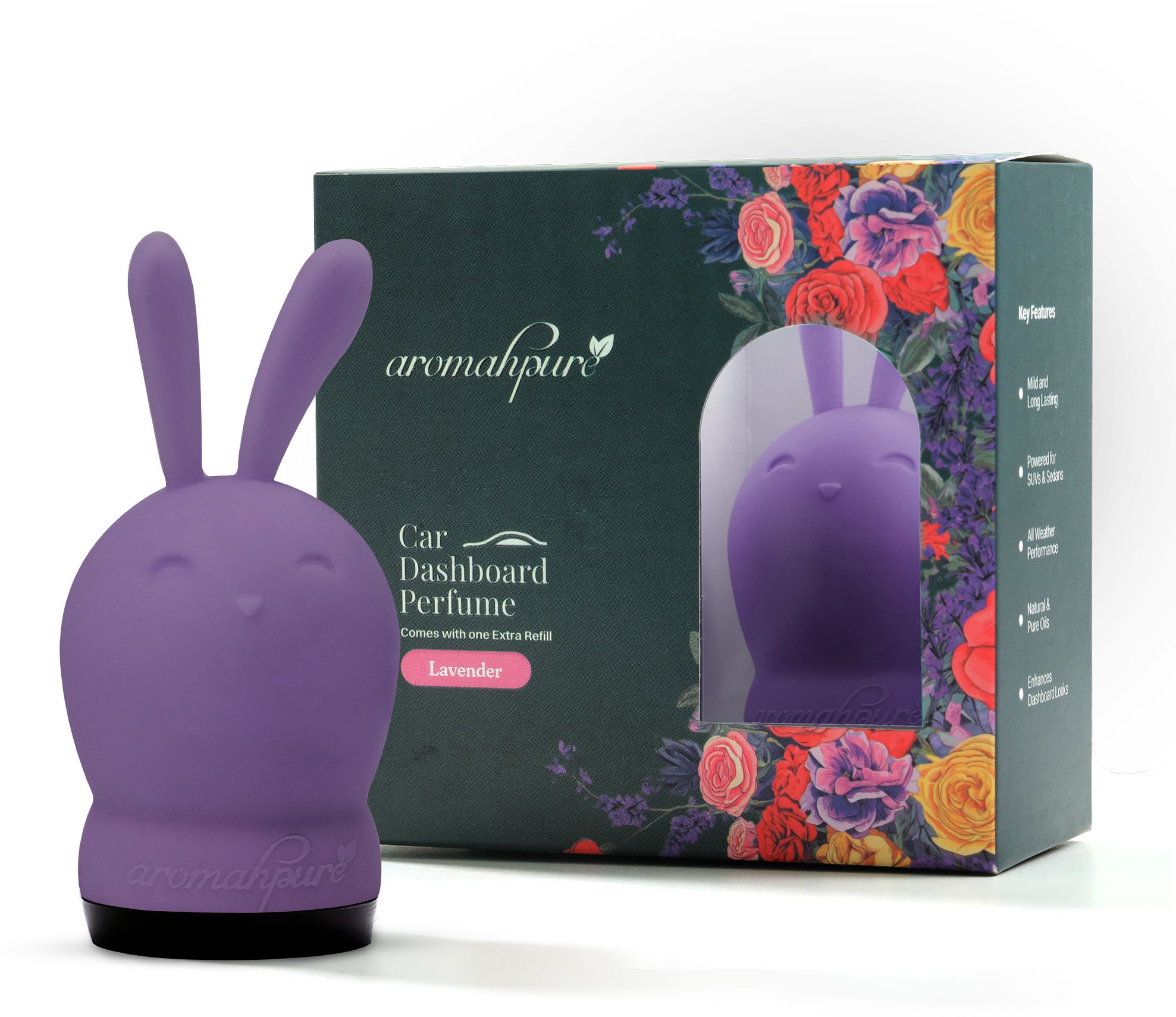 aromahpure Hunny Bunny Car Perfume for Dashboard -Lavender Fragrance|Cubes Infused with Oil Car Freshener Diffuser-picture-21