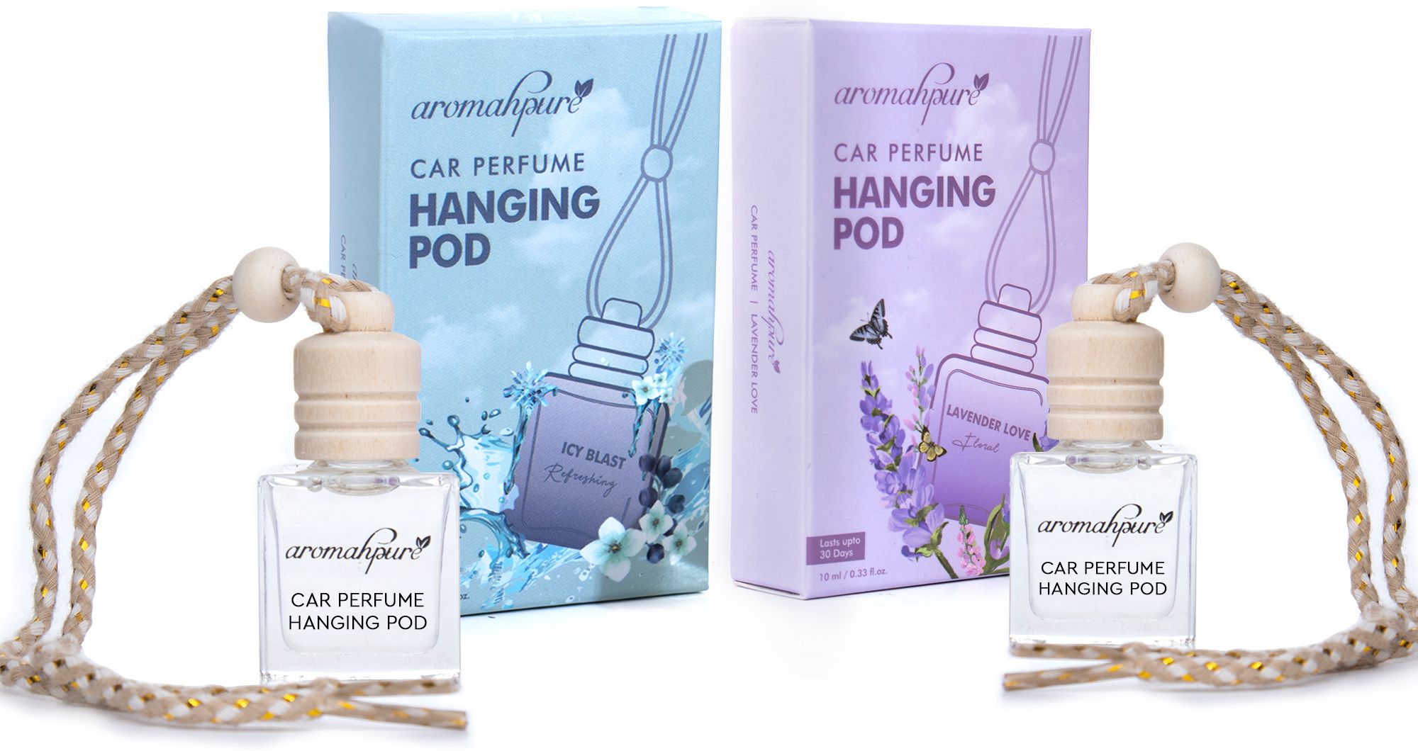 aromahpure Car Perfume Hanging Pod Lavender, Cool Combo Car Air Freshener Car Freshener Diffuser-picture-11