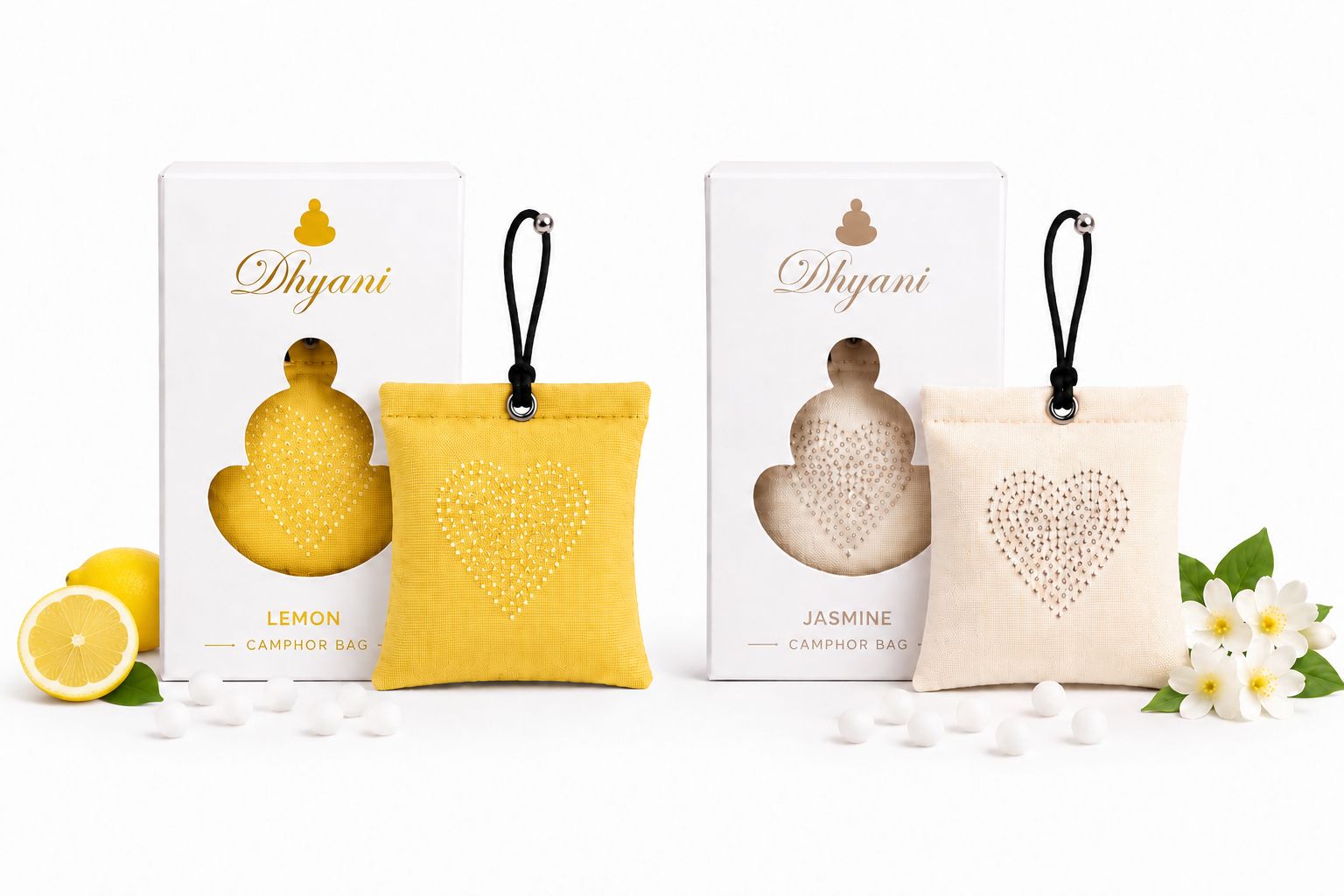 Refreshing Jasmine & Lemon fragrance with camphor freshness Potpourri Natural Camphor Hanging Air Freshener Bags for Car, Home, Wardrobe, Bathroom & Office -Mosquito - Insect Repellent - Heart Shape Daimond Fabric Bag Pack Of 2 (2 x 1 Units)-image-39