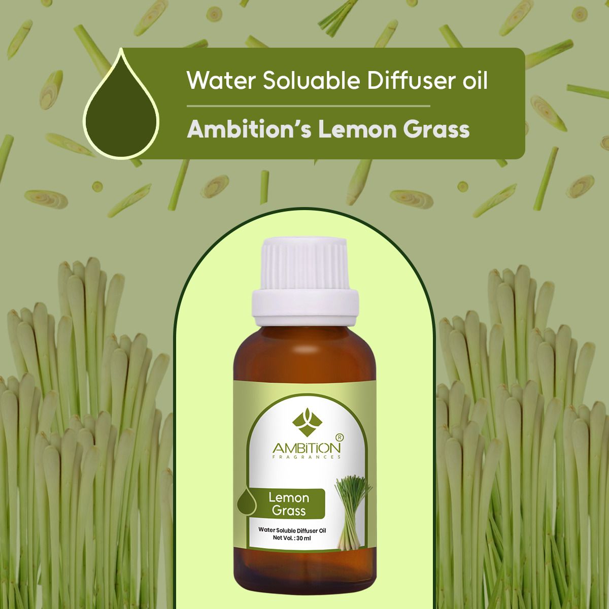 ambition Lemon Grass Aroma Oil, Diffuser Water-Soluble Diffuser Oil – Long Lasting Aromatherapy Essential Oil Blend for Ultrasonic Humidifier Water Diffusers-picture-44
