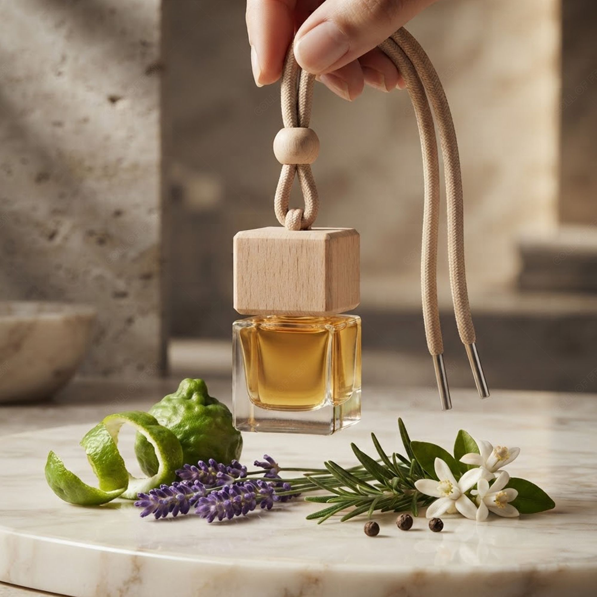 COLOGNE Aroma Oil Premium Cologne Mini Car Hanging Perfume Wooden Diffuser Air Freshener Bottle-image-4