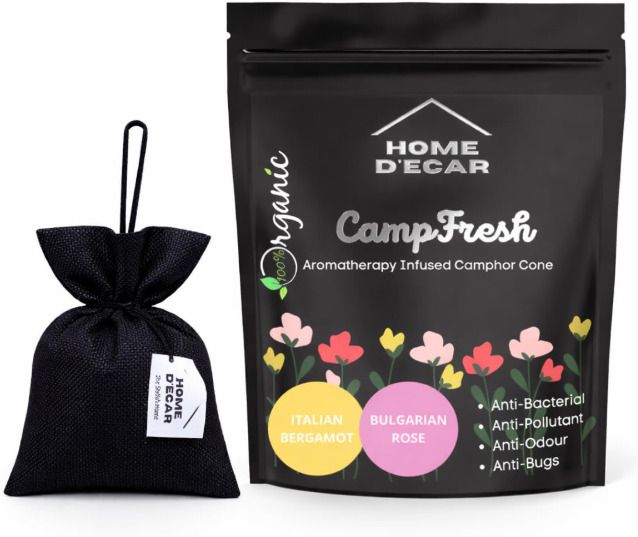 home décor Rose Potpourri 100% Organic Camphor Square (Bergamot + Bulgarian Rose) Air Freshener For Car, Wardrobe-picture-43