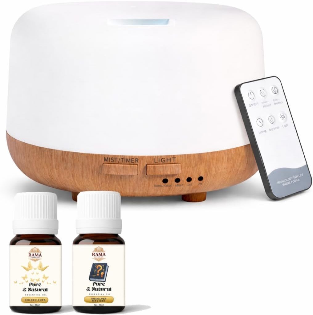 Golden Aura,Unsolver Mystery Diffuser Set Portable 3-in-1, Aroma Diffuser for Home & Office 500ml Water Capacity-image-1