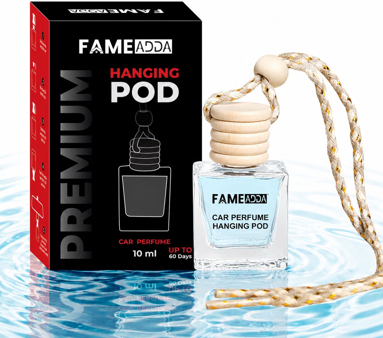 10 Ml Aqua Cool Car Freshener Diffuser | Luxury Car Air Freshener | Refill Car Hanging Perfume | Long Lasting Car Fragrance | Premium Car Freshener Hanging Pod | Car Perfume for All Car Interior Accessories-image-49