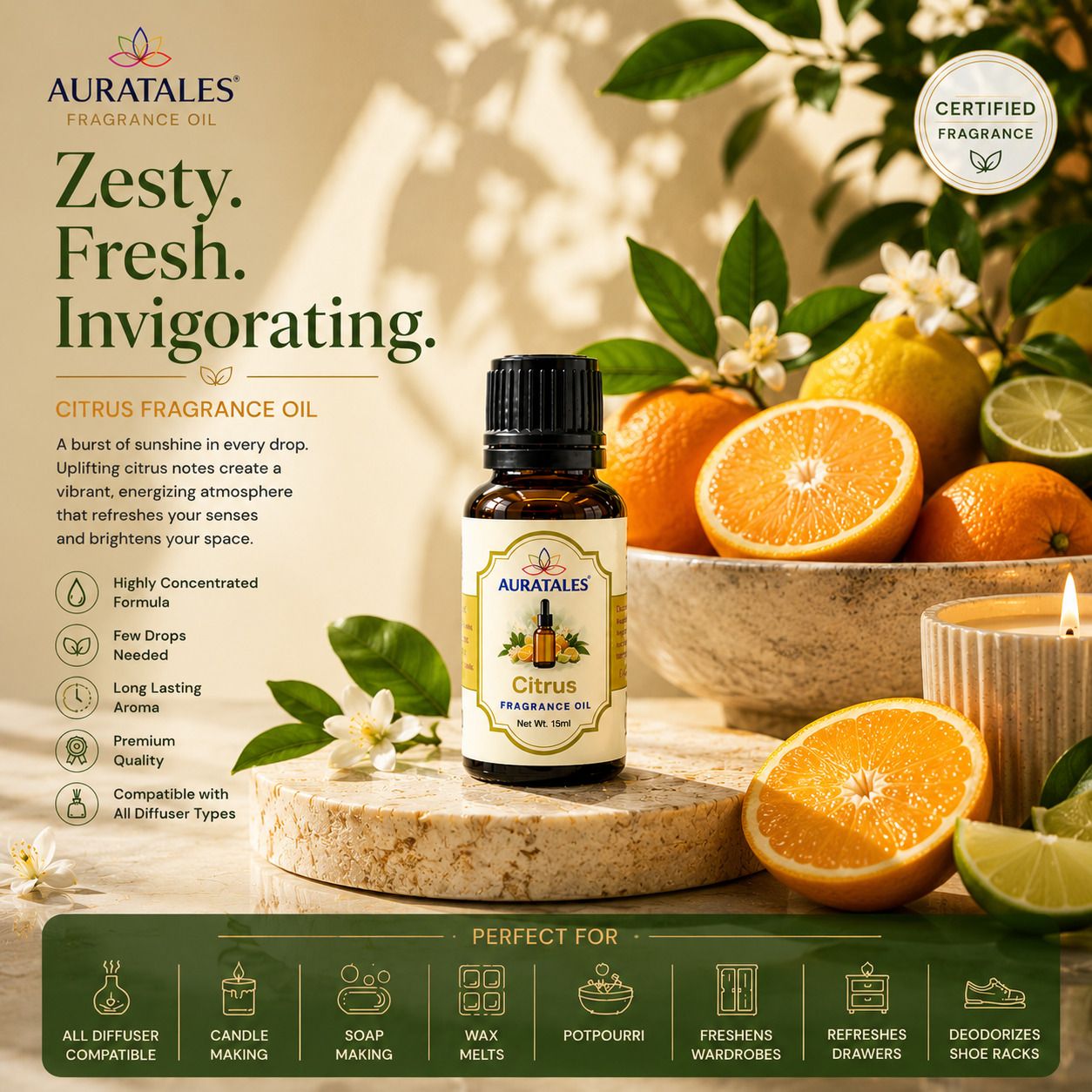 Citrus Aroma Oil Citrus Fragrance Oil, 15 ml Aroma Oil For Home Fragrance,Candles, Room Freshener-image-23