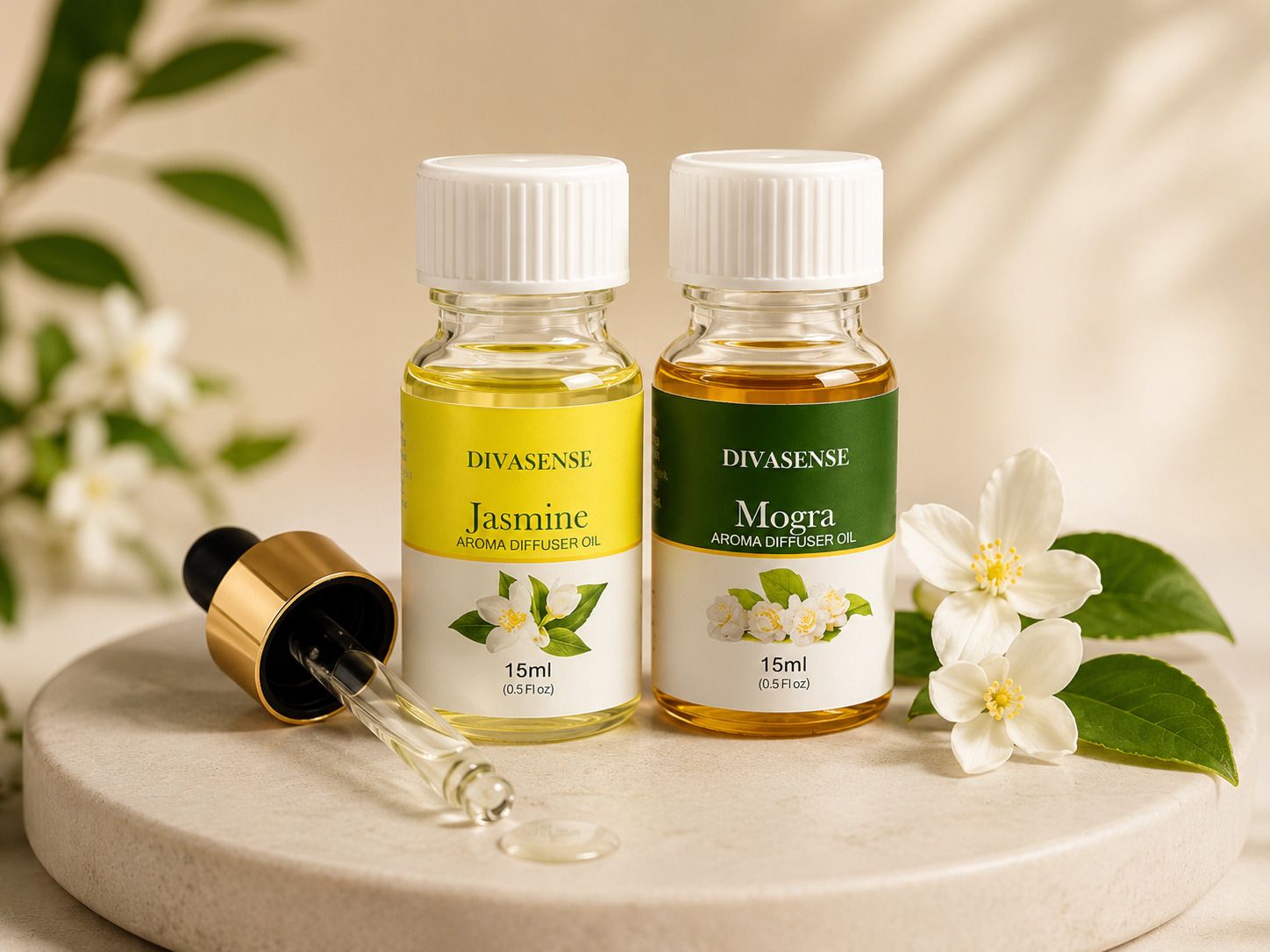 Jasmine, Mogra Aroma Oil, Potpourri, Refill, Spray, Diffuser Set Air Freshener Home Fragrance-image-23