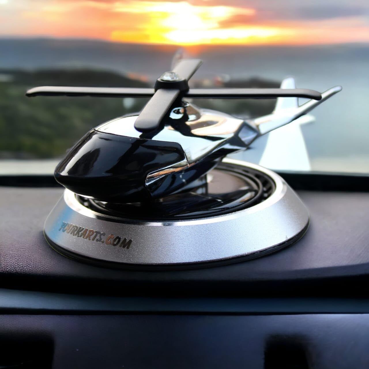 Helicopter Car Air Freshener Solar Aroma Car Air Freshener, Stylish Dashboard Rotating Perfume Air Purifier-image-31