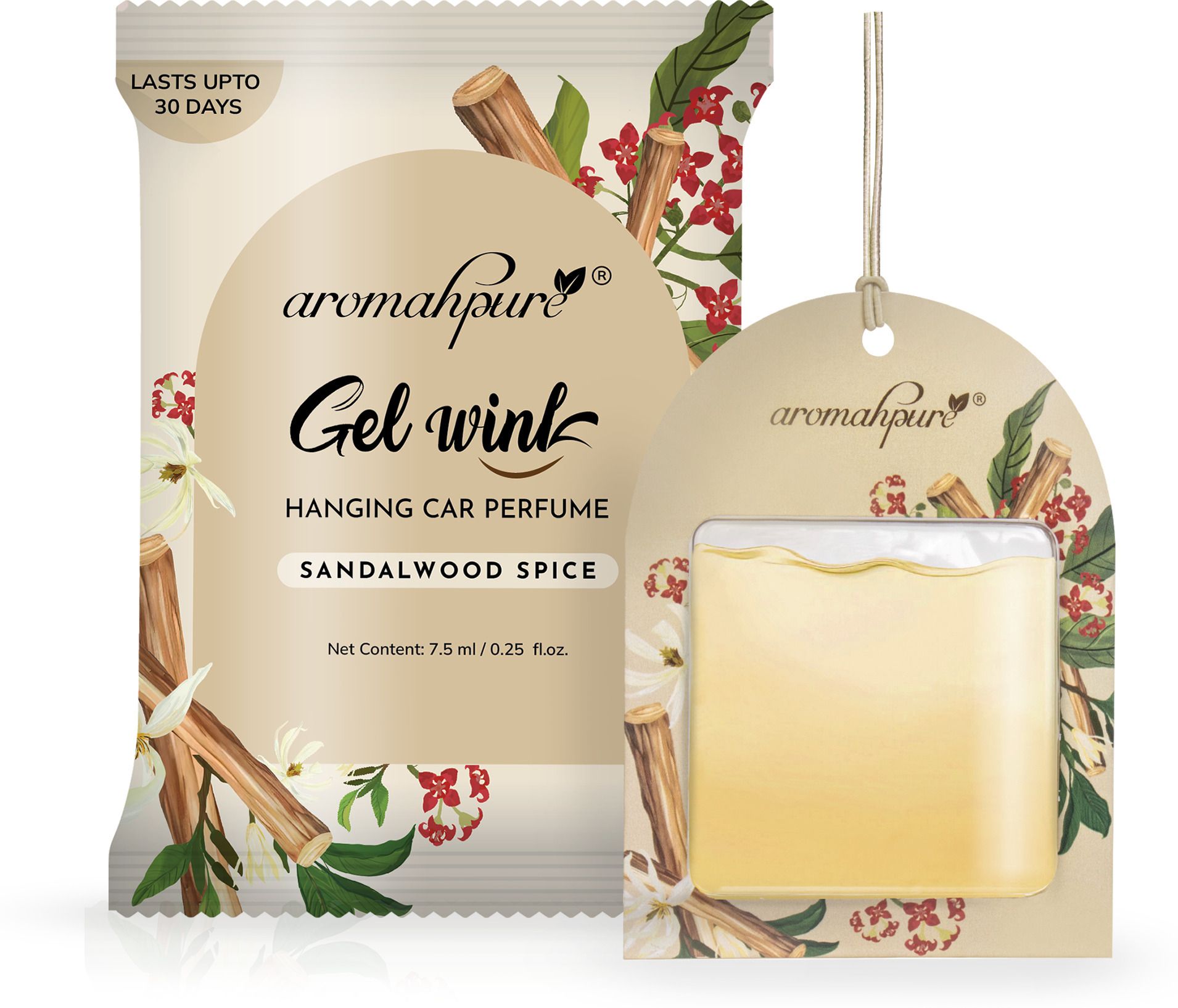 Gel Wink Hanging Car Perfume Sandalwood Last 30 days Easy to Use gel based air Car Freshener Diffuser-image-33