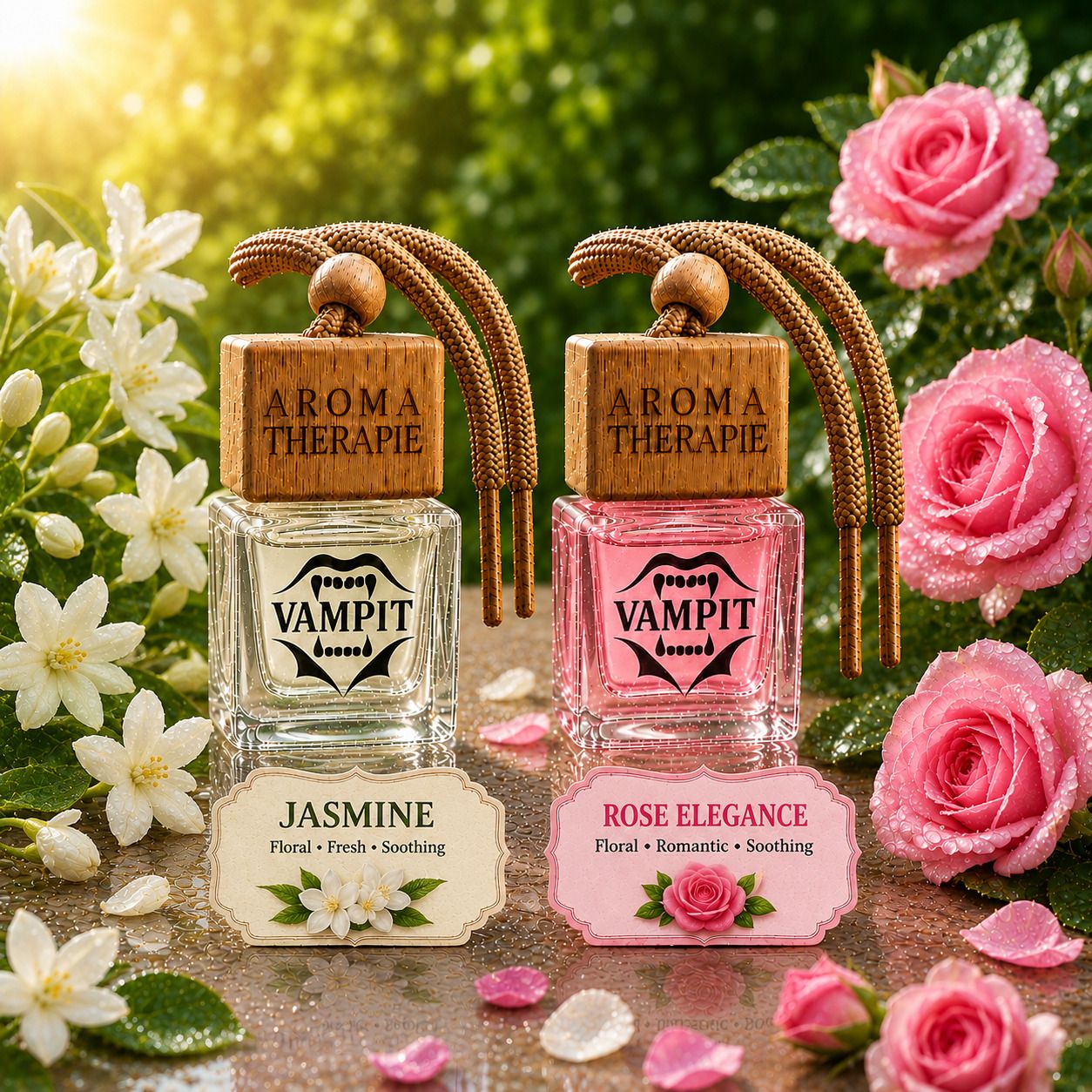 Jasmine, Rose, Car Perfume/Car Freshener/Hanging car Freshener Car Freshener Diffuser Long Lasting Fragrance Combo Of 2 || JASMINE & ROSE ||-image-11