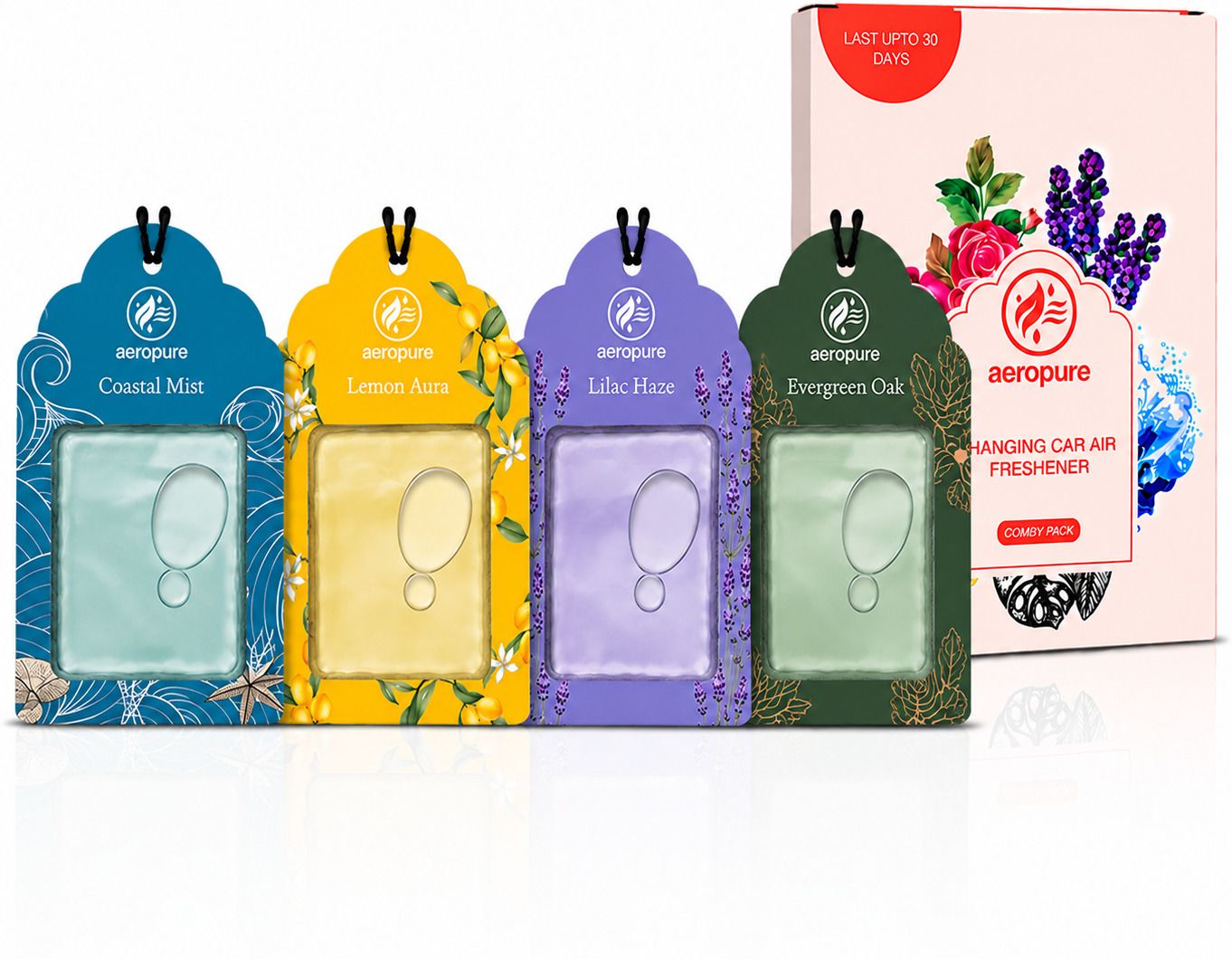 COASTAL-LEMON-LILAC-GREEN Diffuser Set Gel Wink Hanging Perfume | Long-Lasting Gel Based Car Air Freshener | Last Up to 30 Days-image-15