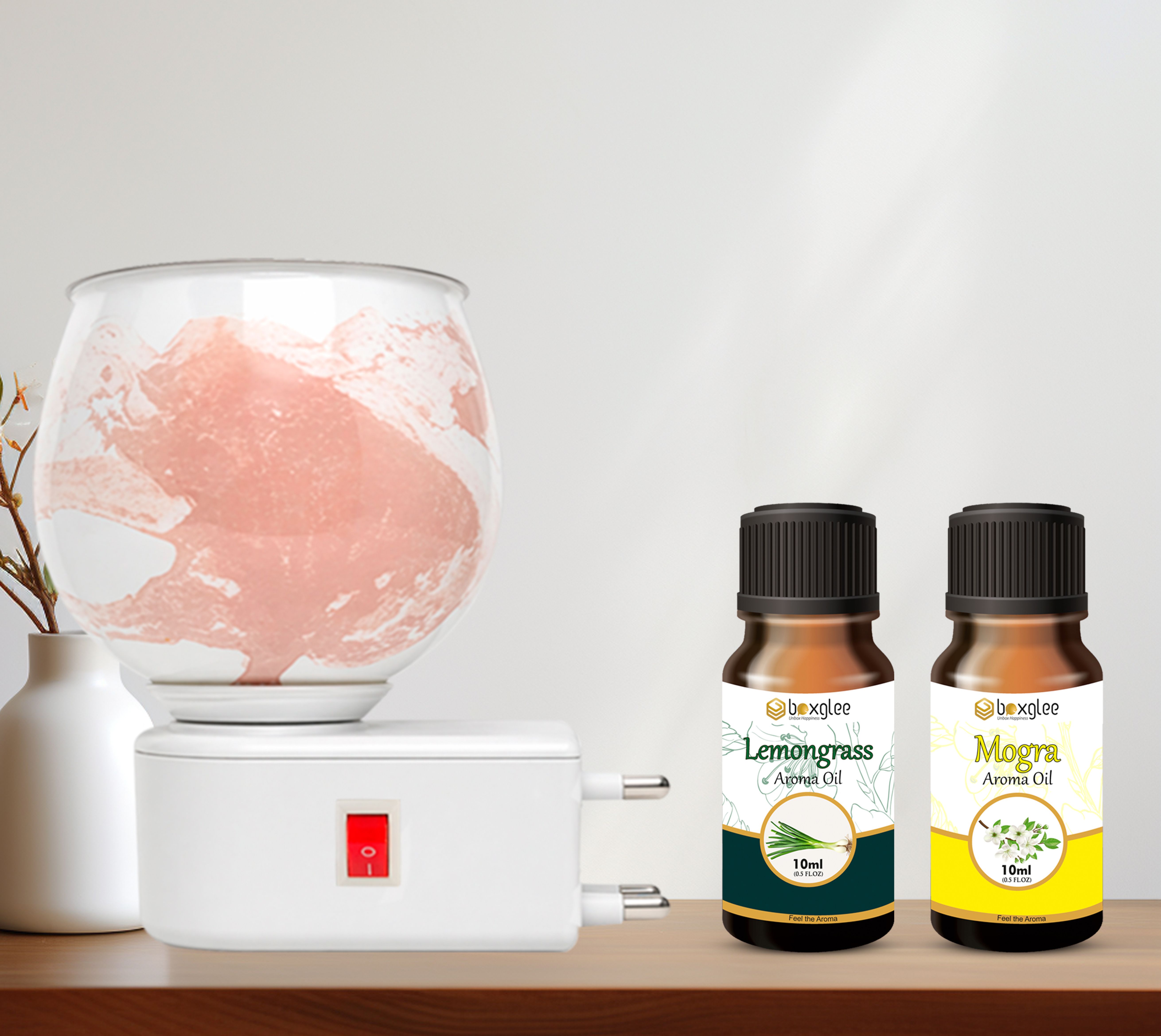 Multifragrance Aroma Oil Decorative White Marble Kapoor Dani with Lemon Mogra Oil 10ml for Home Office Spa-image-3