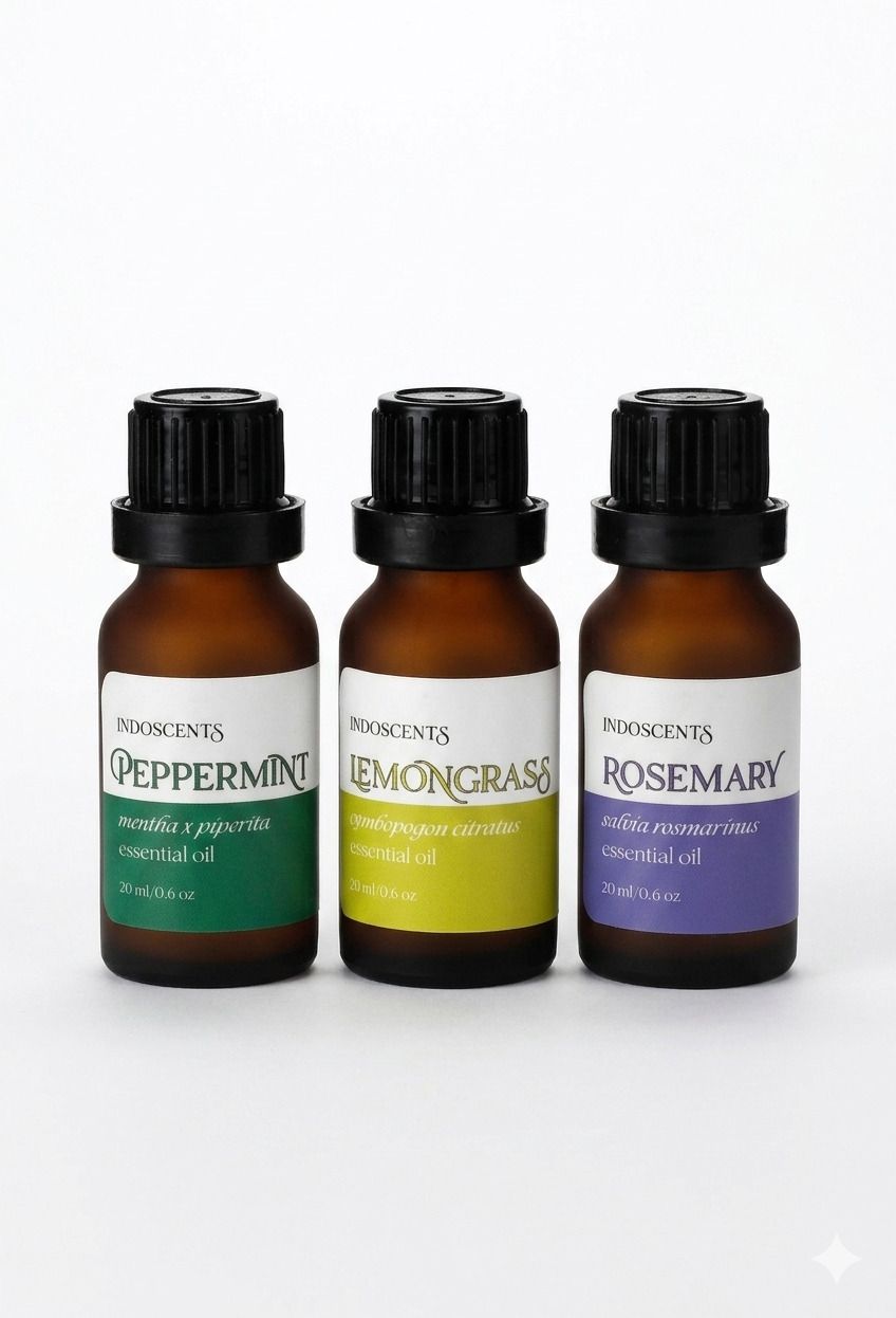 indoscents Peppermint, Lemongrass & Rosemary Essential Oil Combo Pack of 3| Aroma Oil, Diffuser Aroma Oils for Diffuser, Humidifier & Aromatherapy | Refreshing, Energizing & Home Fragrance-picture-42