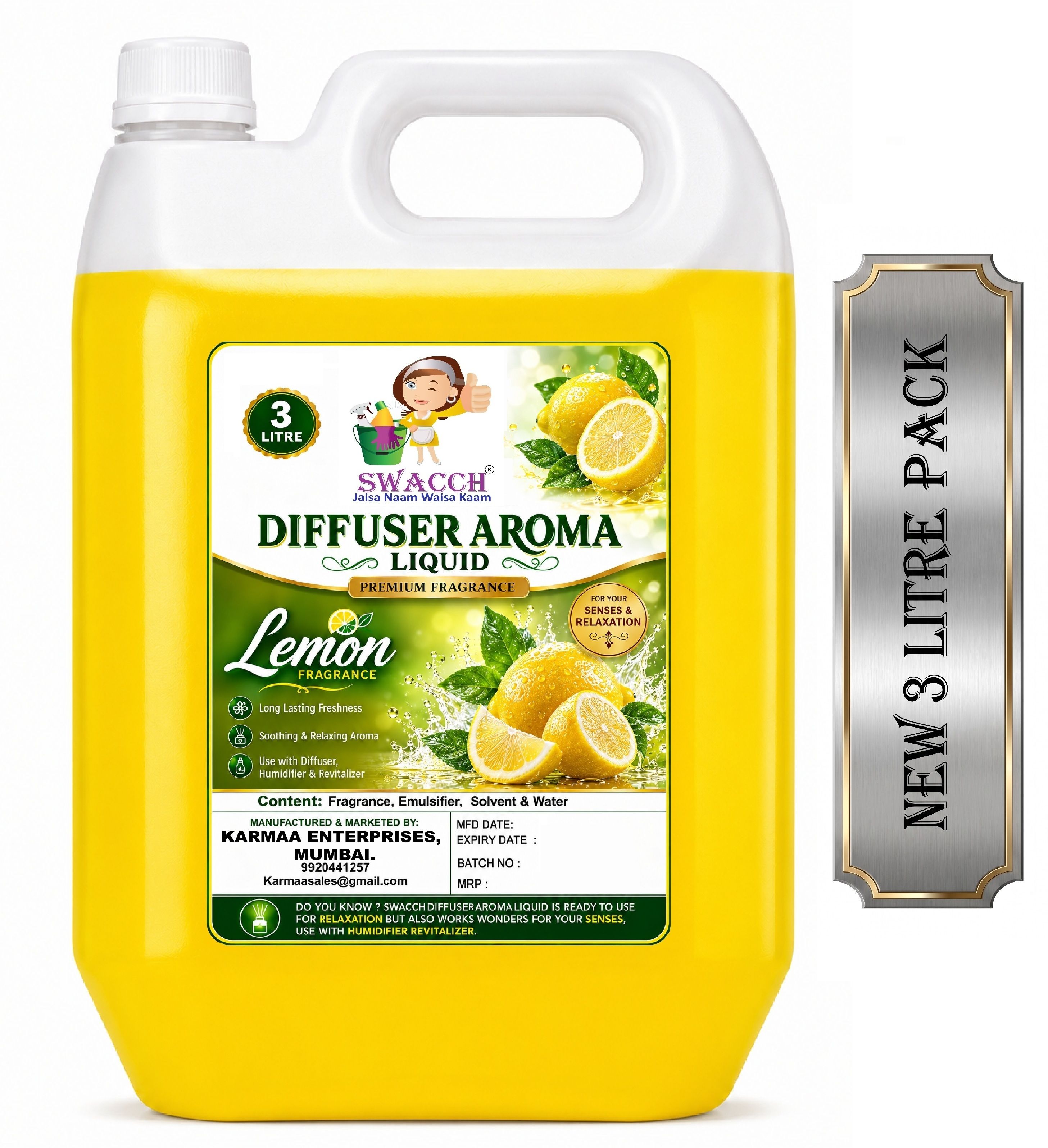 swacch Lemon Diffuser Aroma Liquid Ready to use I Home Fragrance I Best For Aromatherapy I Water Based-picture-39