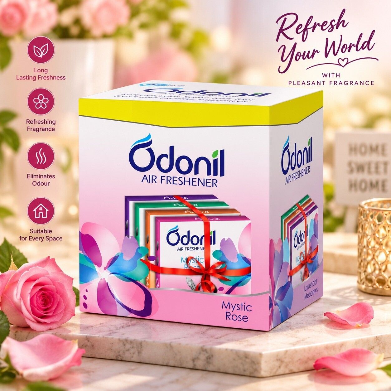 odonil Bathroom Air Freshener Mixed FragrancesAssorted Blocks Pleasant Rose Fragrance Air Freshener for Everyday Freshness-picture-13