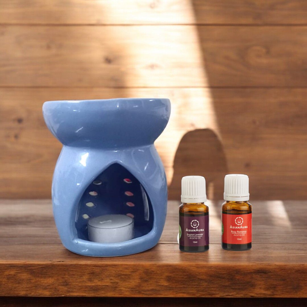 asian aura Oil/Candle Purple Diffuser for Home Fragrance with 1 T-Light & 2 10ml Aroma Oil Diffuser Set JM04-picture-15
