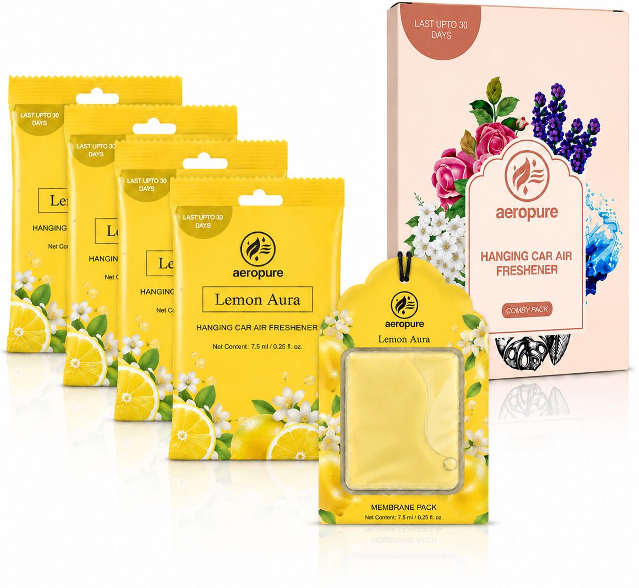LEMON AURA Diffuser Set Gel Wink Hanging Perfume | Long-Lasting Gel Based Car Air Freshener | Last Up to 30 Days-image-44