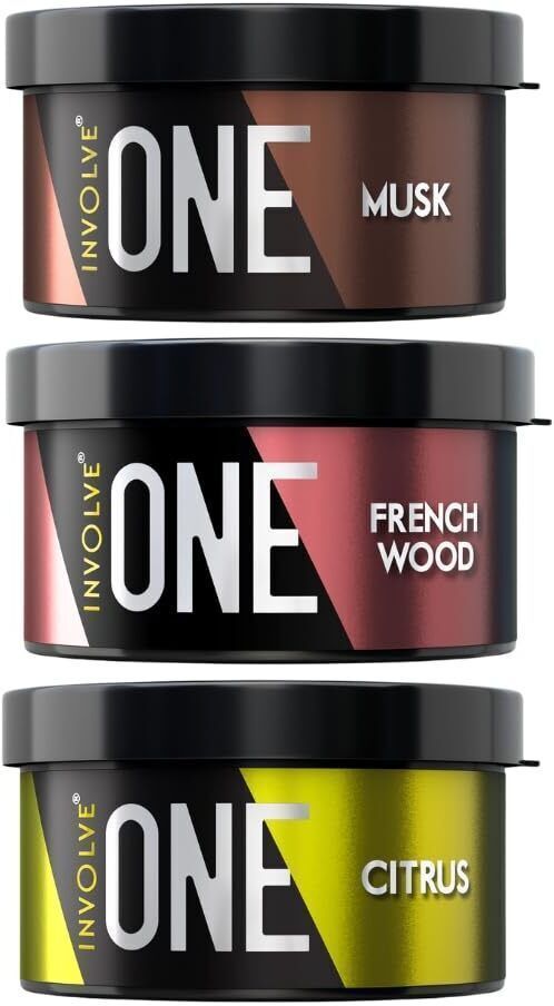 involve Car Perfume Combo- One Musk, One Citrus & One FrenchWood Car Freshener Blocks | Pack of 3 | Car Perfumes | Long-Lasting Fragrance | Car Interior Accessories-picture-20