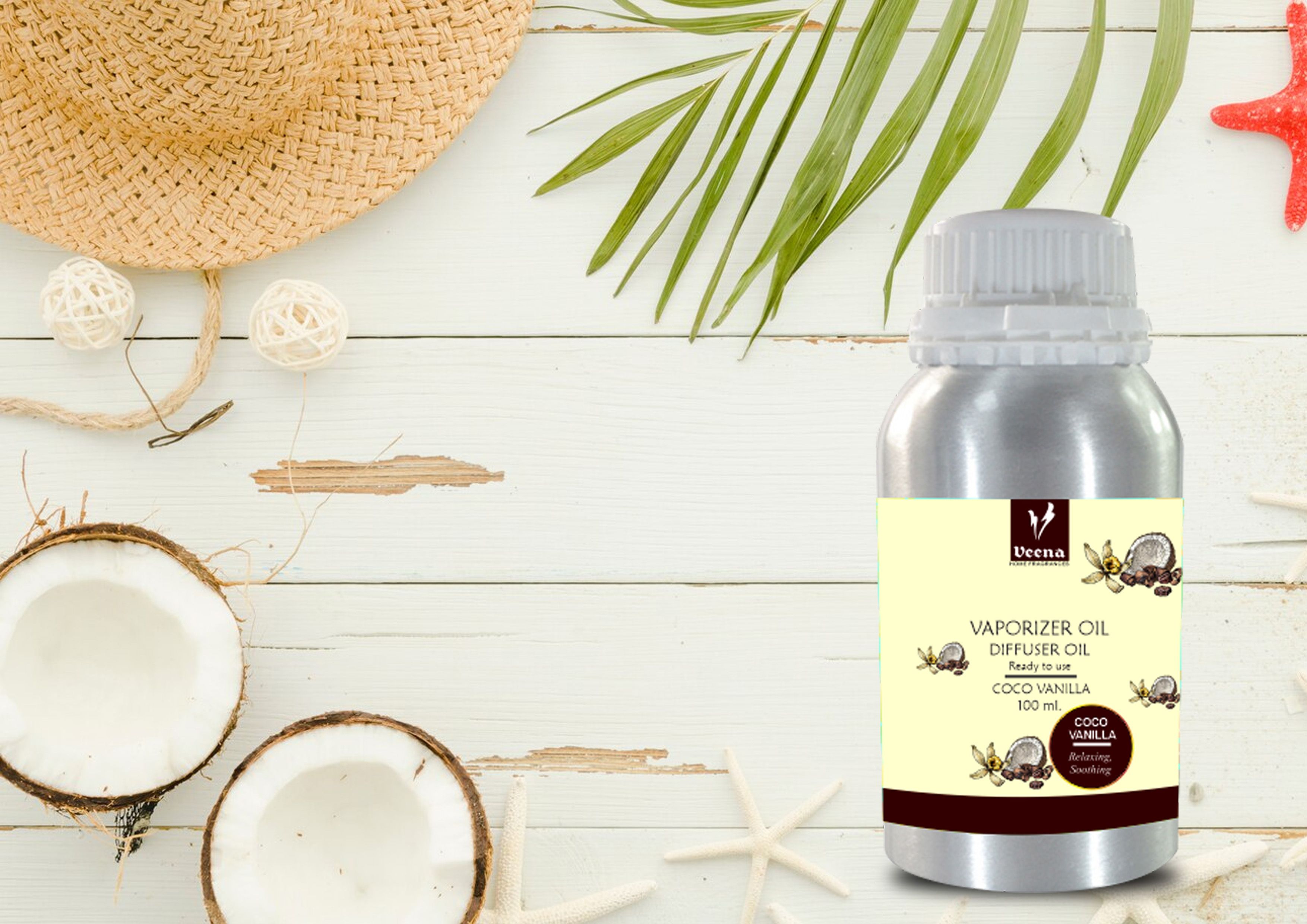 Veena Aroma Oil Diffuser, Essential Oil, Room Fragrance Coco Vanilla 100 ml Room, Garden, bedding room, Office, Bar Diffuser-picture-20