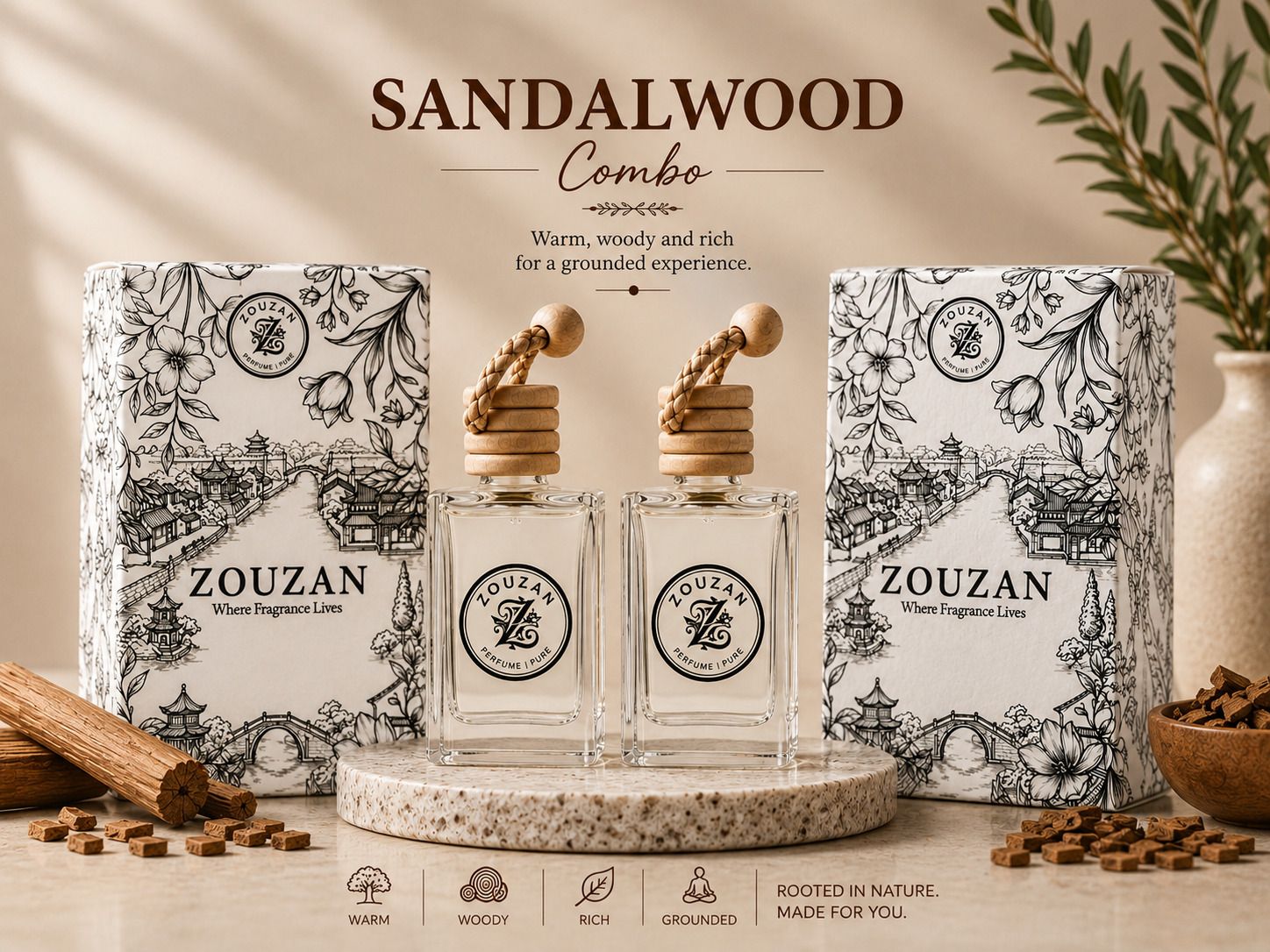 SANDALWOOD Car Freshener Diffuser Car perfume-image-37