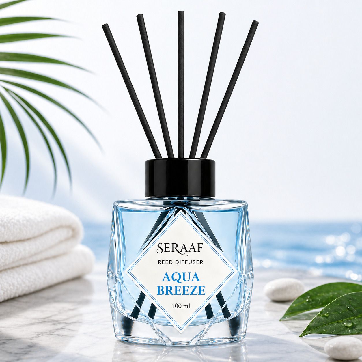 aqua Diffuser Aqua Breeze Reed Diffuser Set with 5 Diffuser Reed Sticks-image-10