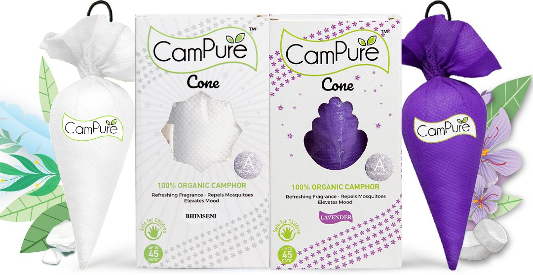 campure Cone Air Freshener - Bhimseni & Lavender - Pack of 2 Potpourri-picture-16