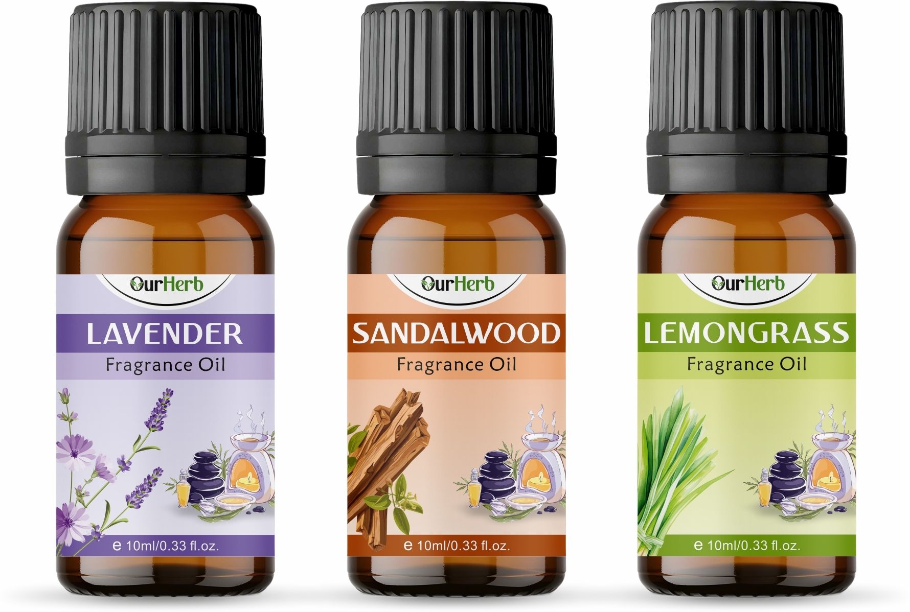 ourherb Aroma Fragrance (Essential) Oil Combo Lavender, Sandalwood, Lamongrass Aroma Oil-picture-25