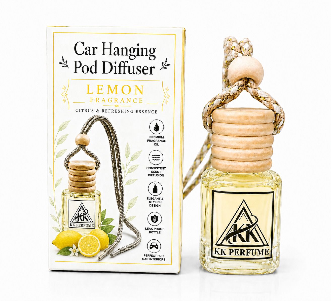 Lemon Diffuser Lemon Fresh Car Hanging Air Freshener – Long Lasting Citrus Car Perfume-image-26