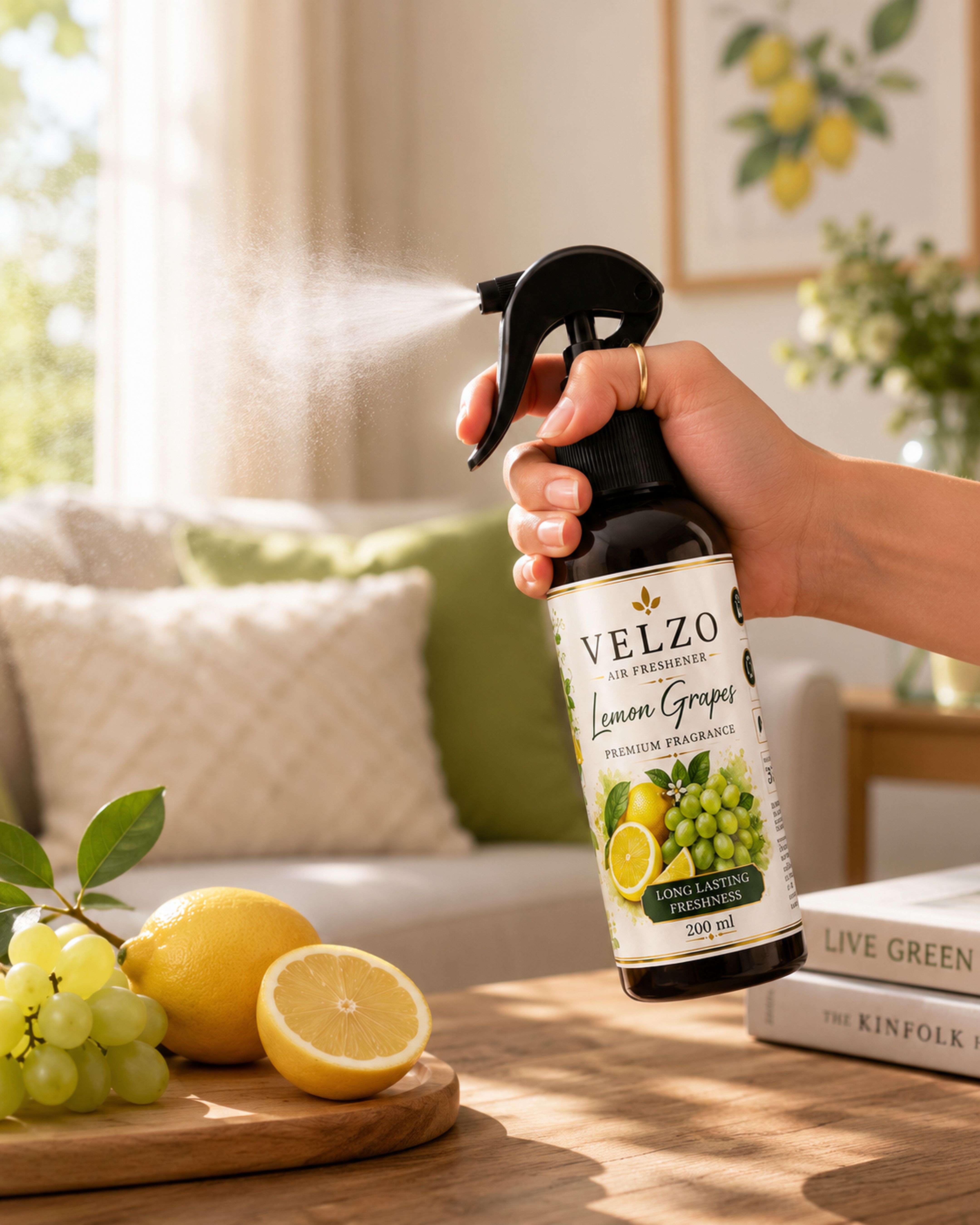 velzo Lamon Spray Lemon Grapes Air Freshner,Car Freshner,Room Freshner-picture-17