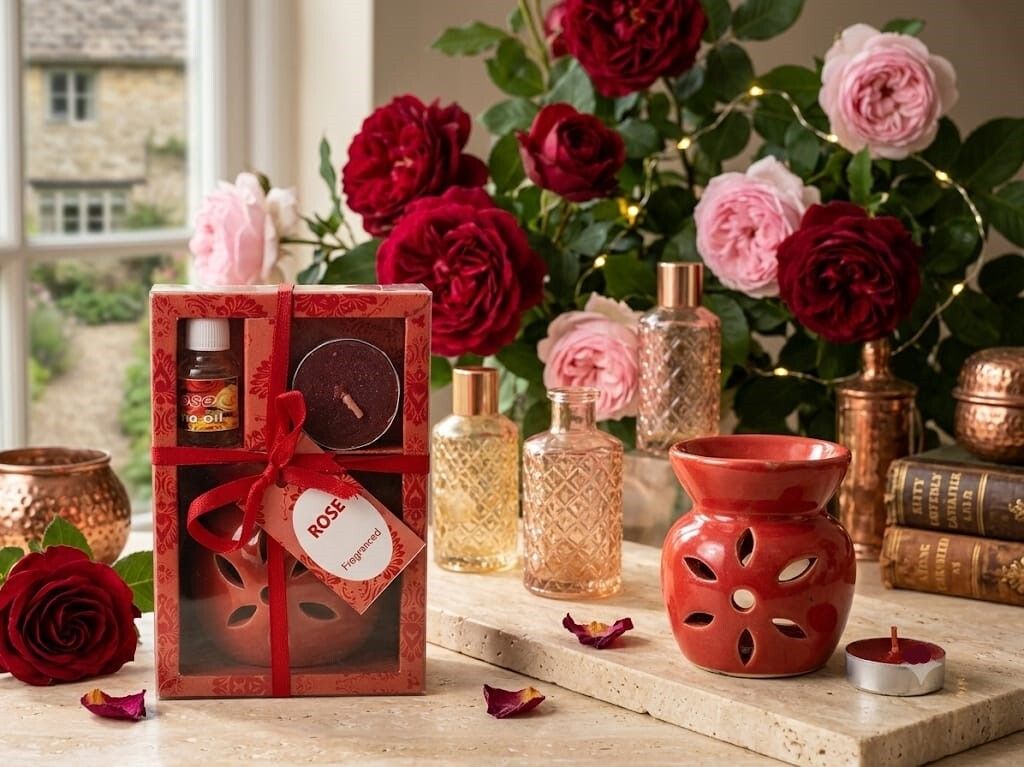 deveraux Rose Diffuser Set gift set rose one candle red diffuser set-picture-29
