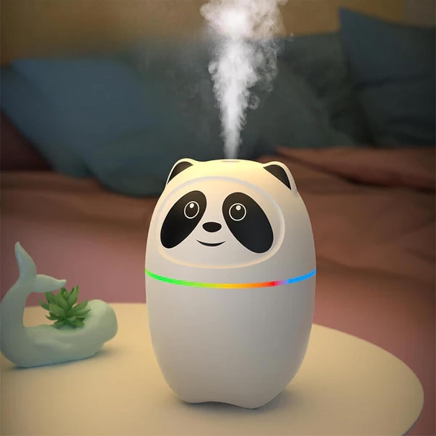next angle storemart Cute Panda 220ml Mini Cool Air Humidifier, Multi LED Light 2 Modes Auto Shut-Off Diffuser Set-picture-23