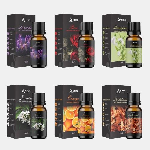 aerra Lavender, Rose, Lemongrass, Jasmine, Orange, Sandalwood Aroma Oil Fragrance Oil Premium Bundle Combo 15ml (Pack of 6) Pure Natural, Long-Lasting for Diffusers, Puja-picture-42