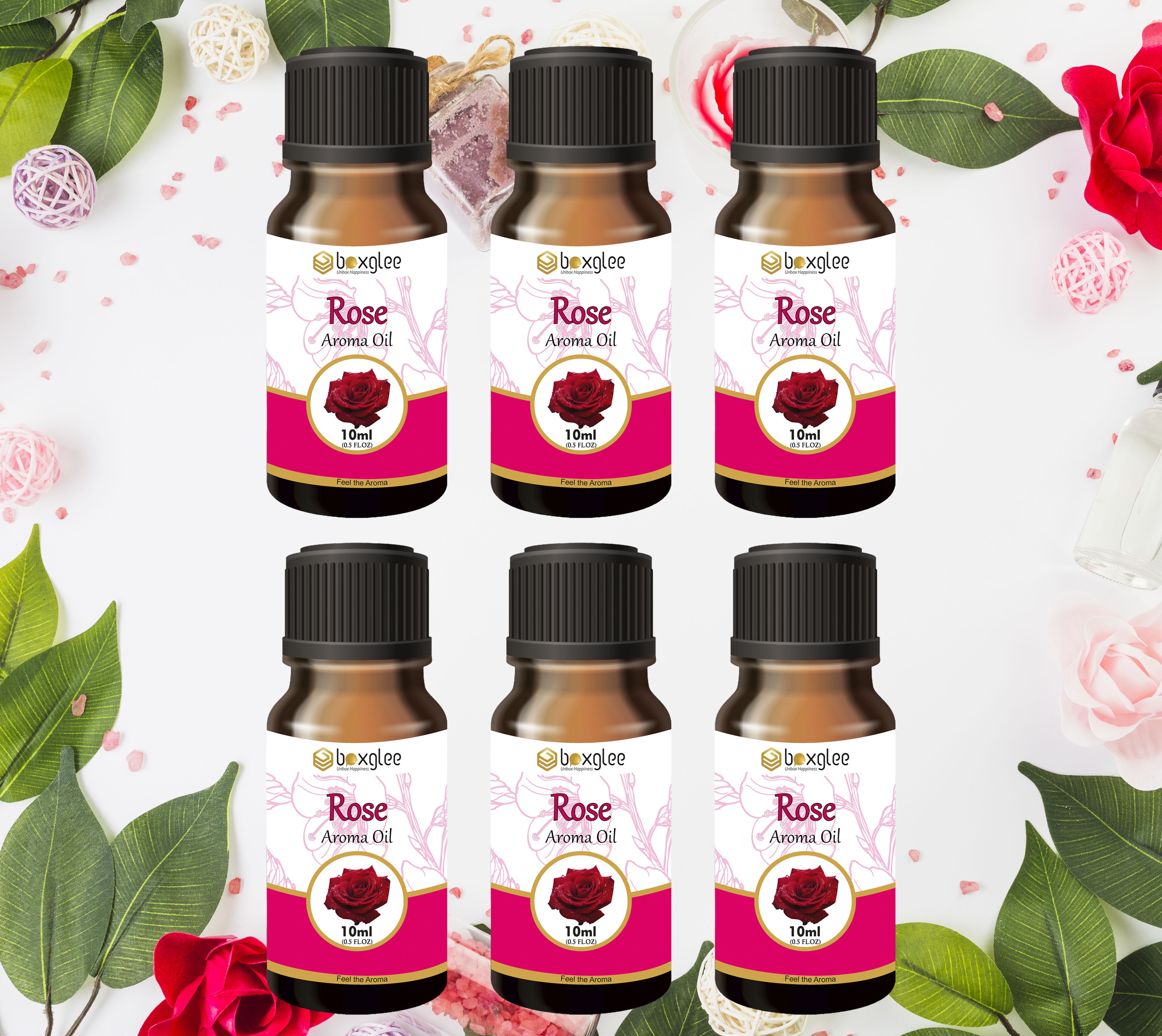multi fragrance Aroma Oil Rose Aroma Oil 10ml Pack of 6 for Diffuser & Home Fragrance A60-image-46