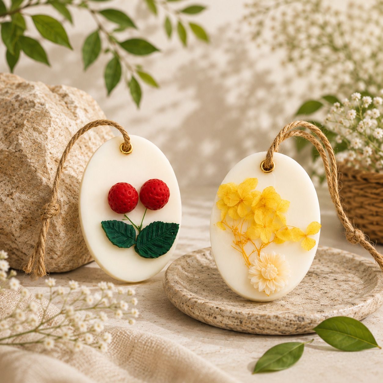 rasa nirvana Lemongrass, Strawberry Blocks, Diffuser : Handmade Floral Aromatic Wax Sachet Lemongrass, strawberry Fragrances Air Freshener Block for Wardrobe, Closet. Drawers. Long Lasting Fragrance Pack of 2-picture-39