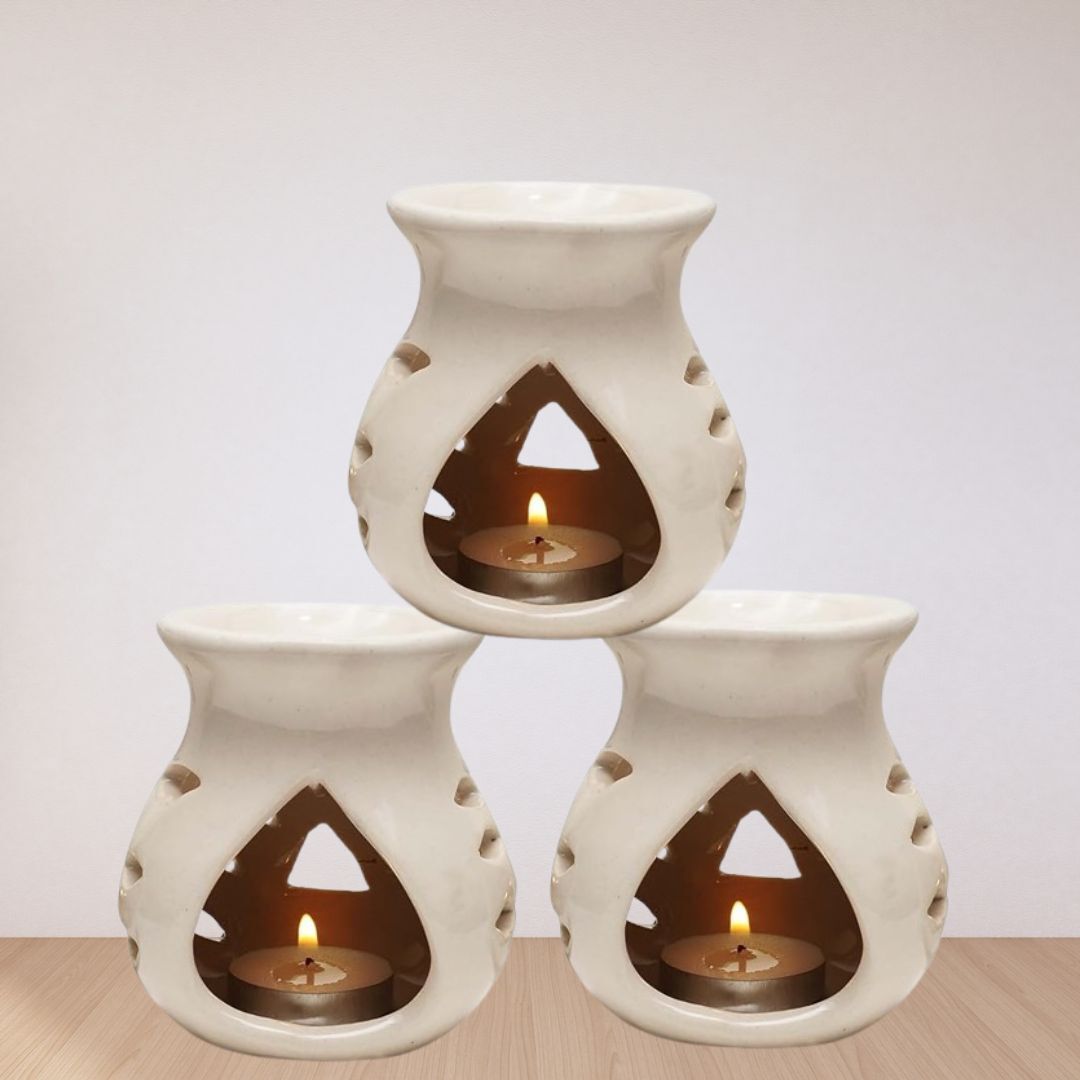 Ceramic 97 Aroma Burner, White (7.5 X 9.5 cm) Diffuser Set-image-18