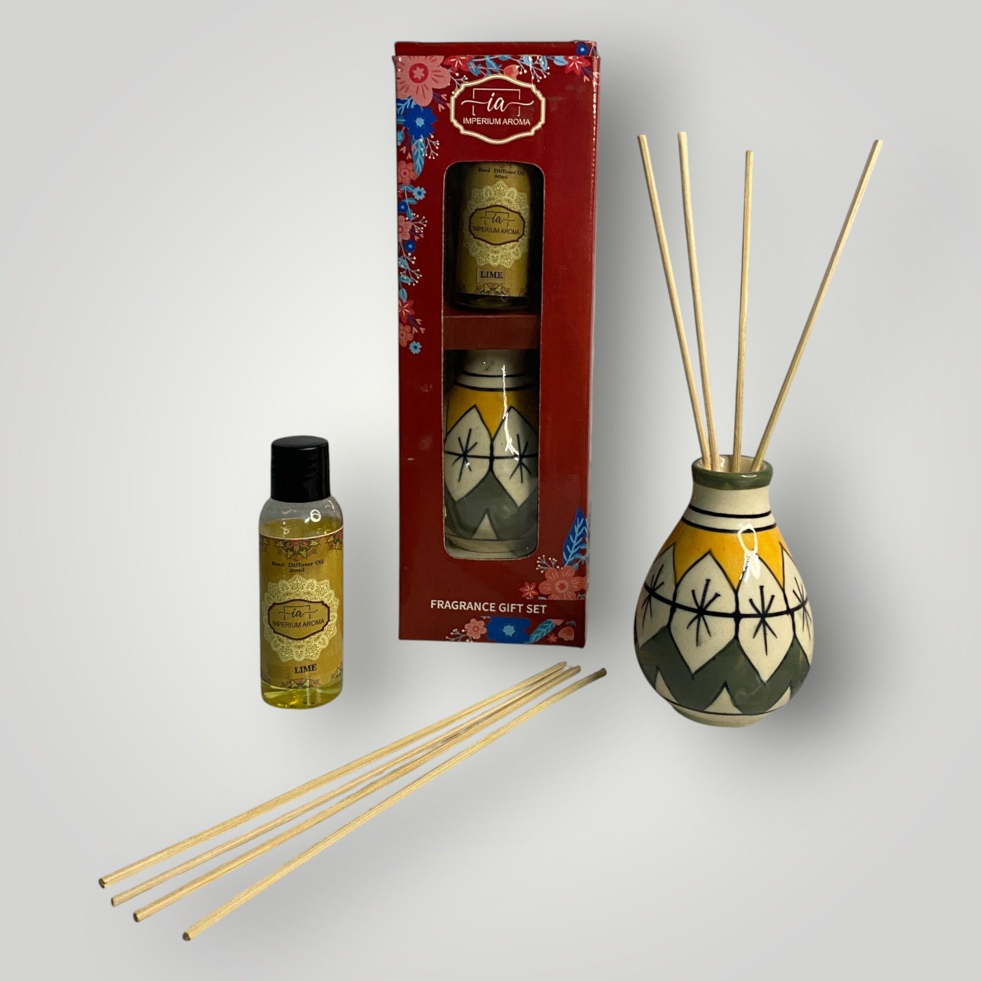 imperium aroma Lime Diffuser Set, Potpourri Royal Essence Lime Crystal Reed Diffuser Set – 50g Lavender Fragrance Oil with 15ml Refresher | 8 Reed Sticks | Light & Refreshing Lavender Aroma for Bedroom, Living Room, Office & Elegant Home Décor-picture-9