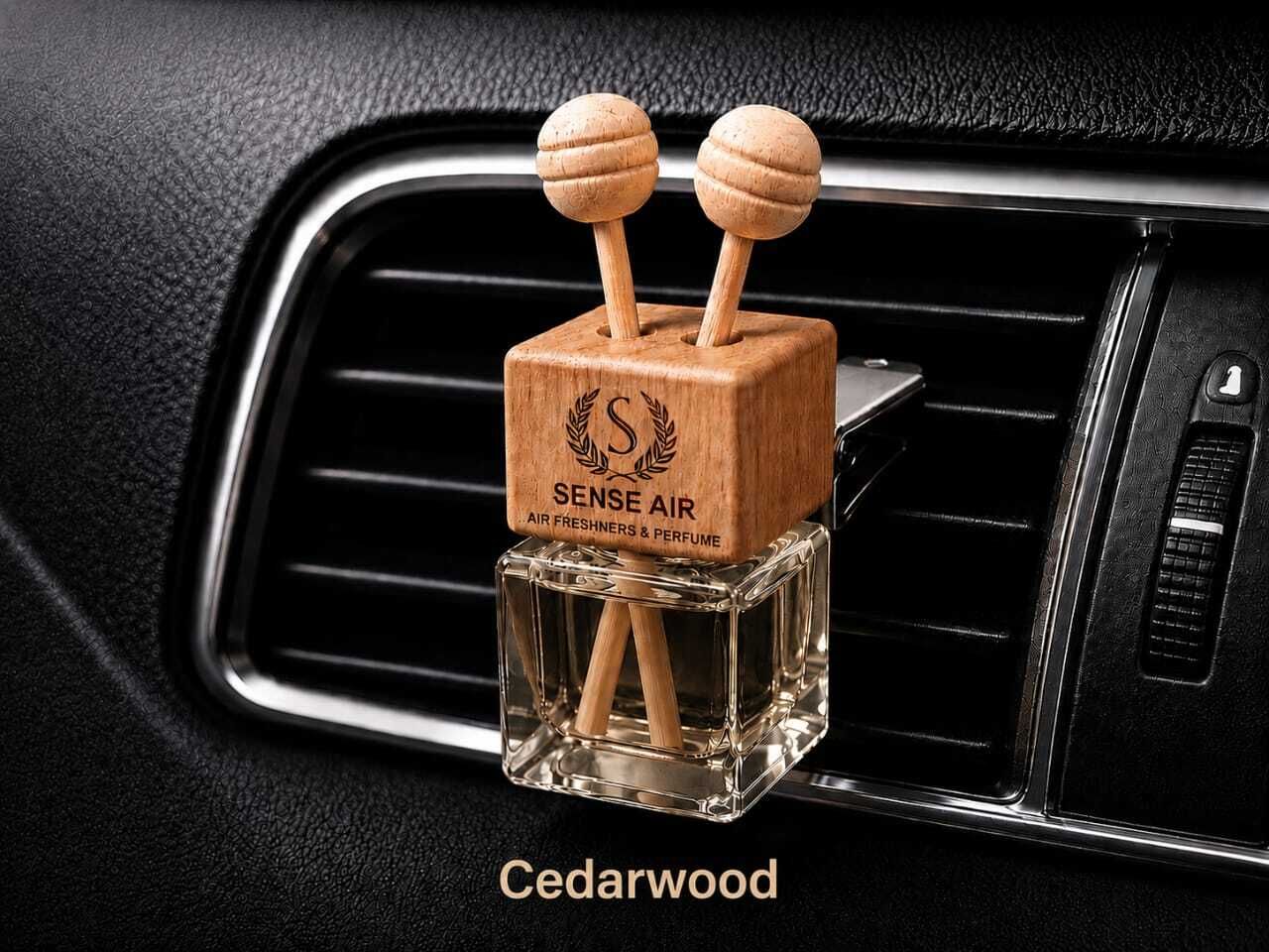 sense air Cendarwood Car Freshener Diffuser for AC Vent | Premium Perfume Diffuser Long Lasting Fragrance | Wooden Cap Glass Bottle Air Freshener-picture-25