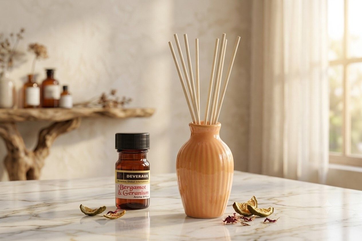 deveraux Bargamot & Geranium Diffuser Set Bergamot & Geranium yellow reed diffuser set-picture-10