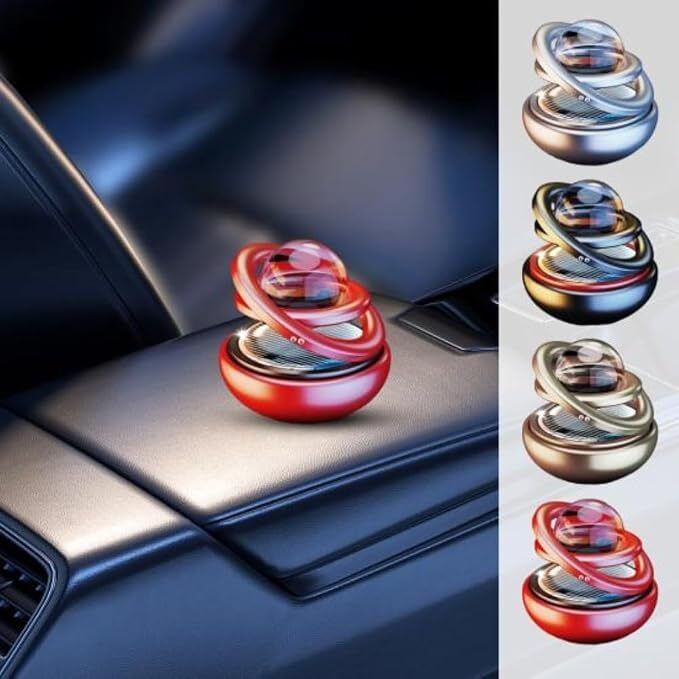 mix Car Freshener Diffuser LV-Ball Double Ring Crystal Auto Rotate Car Perfume Air Car Fresheners (Pack of 1) -(Multicolor)_-image-31