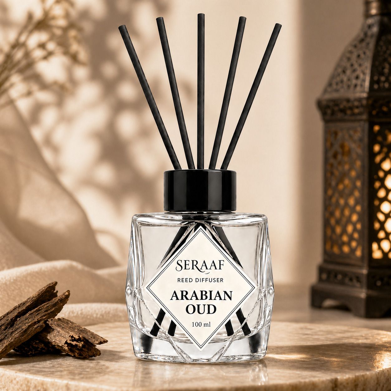 seraaf oud Diffuser Arabian Oud Reed Diffuser Set with 5 Sticks Room Air Freshener-picture-33