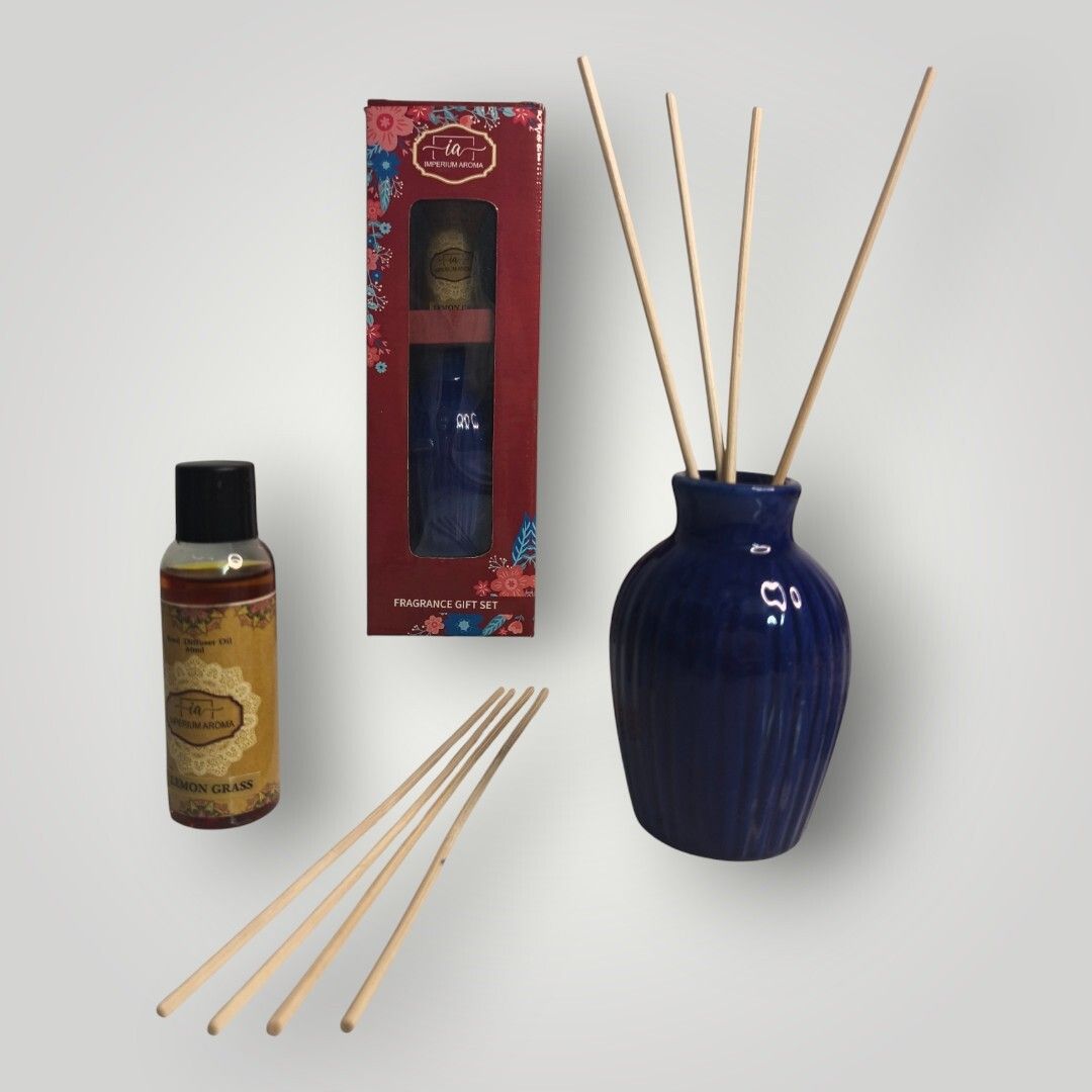 imperium aroma lemongrass Diffuser Set Royal Lemongrass Fragrance Crystal Reed Diffuser Set with Long Lasting Floral Fragrance | Luxury Home & Office Aroma Decor for Bedroom, Bathroom, Living Room & Elegant Gift Purpose-picture-4